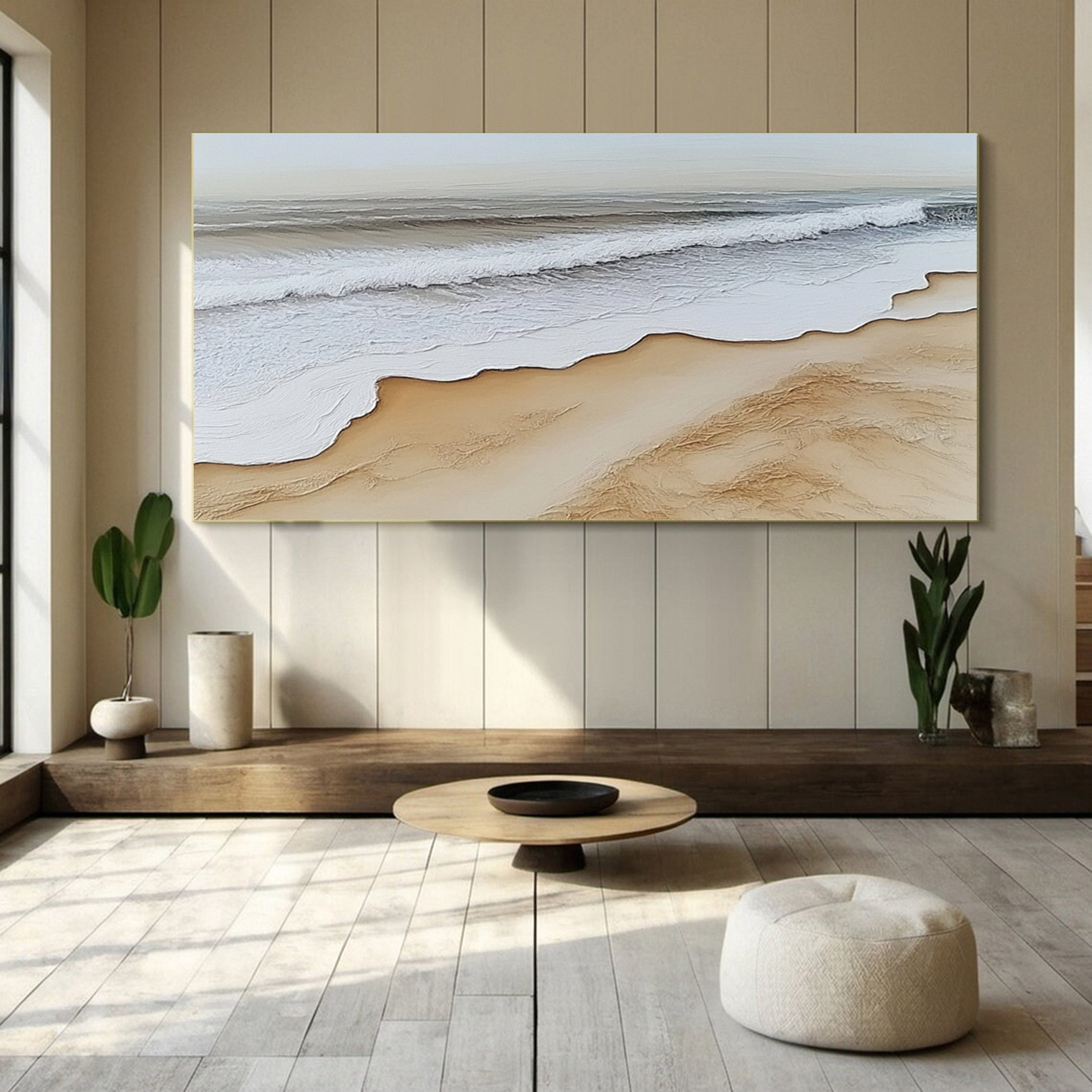 Dynamic Ocean Wave Canvas Art Textured Sea Painting #OS 074