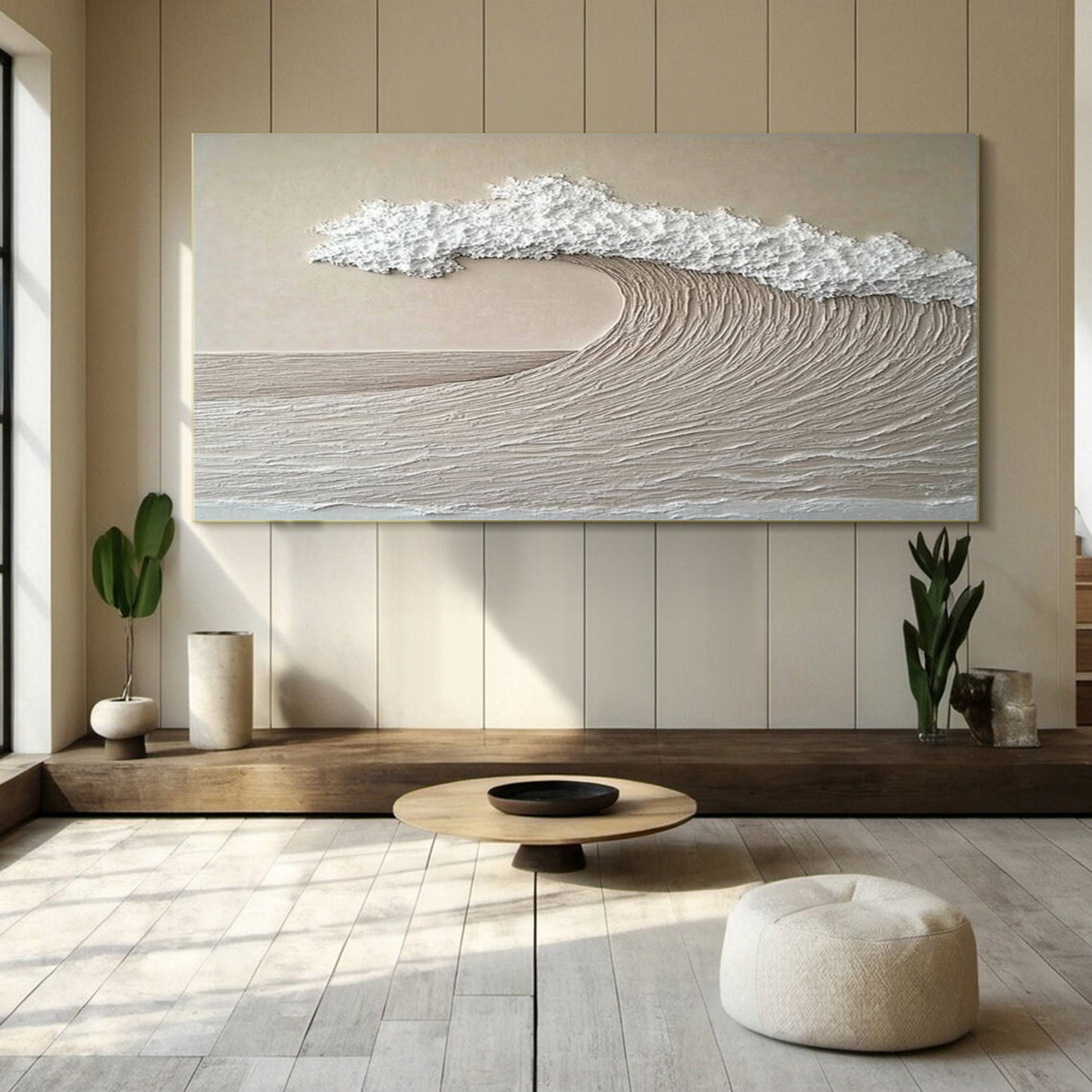 Dynamic Ocean Wave Canvas Art Textured Sea Painting #OS 073