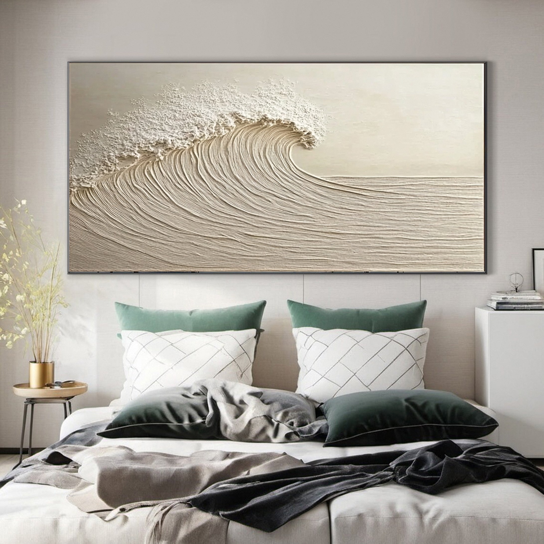 Dynamic Ocean Wave Canvas Art Textured Sea Painting #OS 077