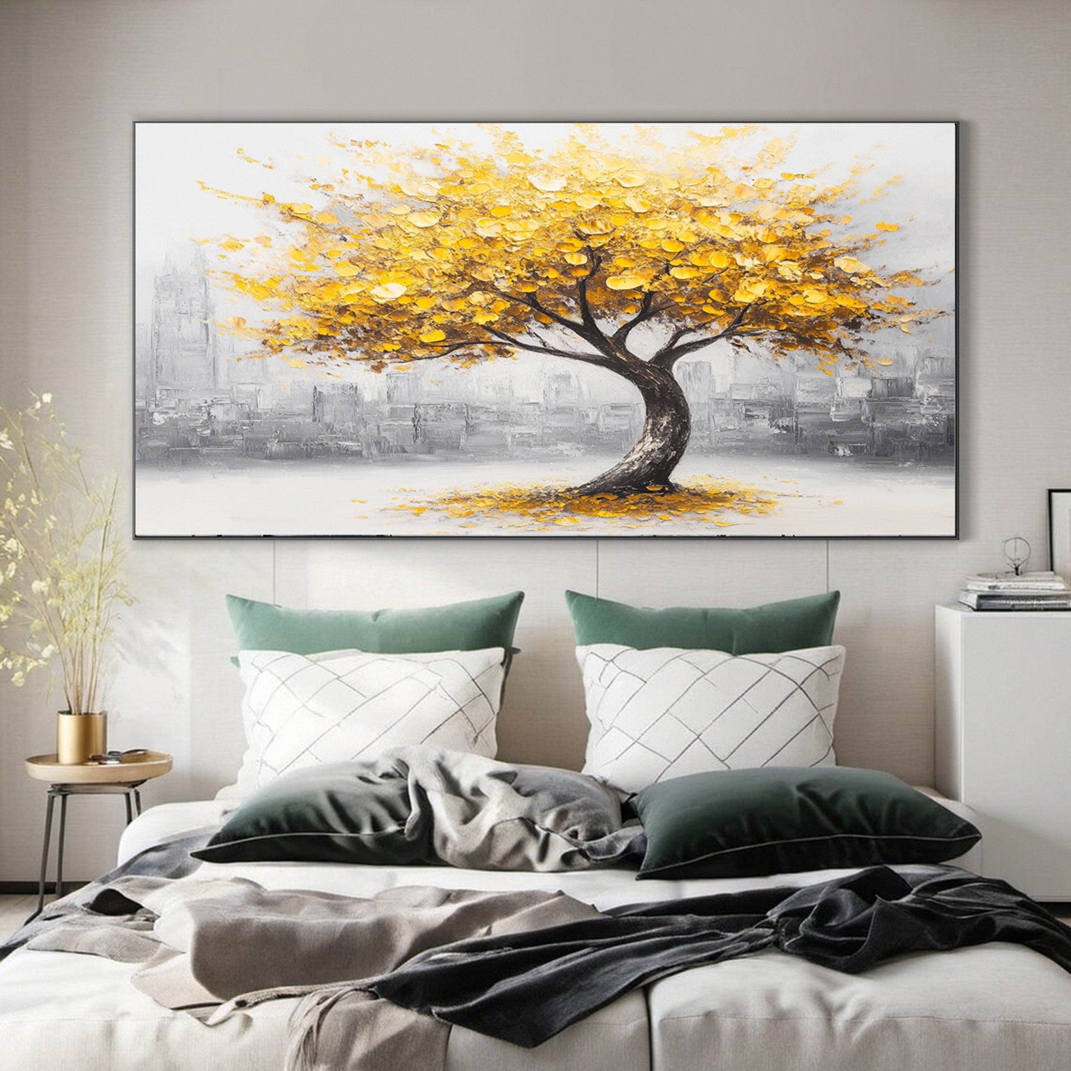 Golden Tree of Tranquility Canvas Art Luxurious Wall Decor #FT 060