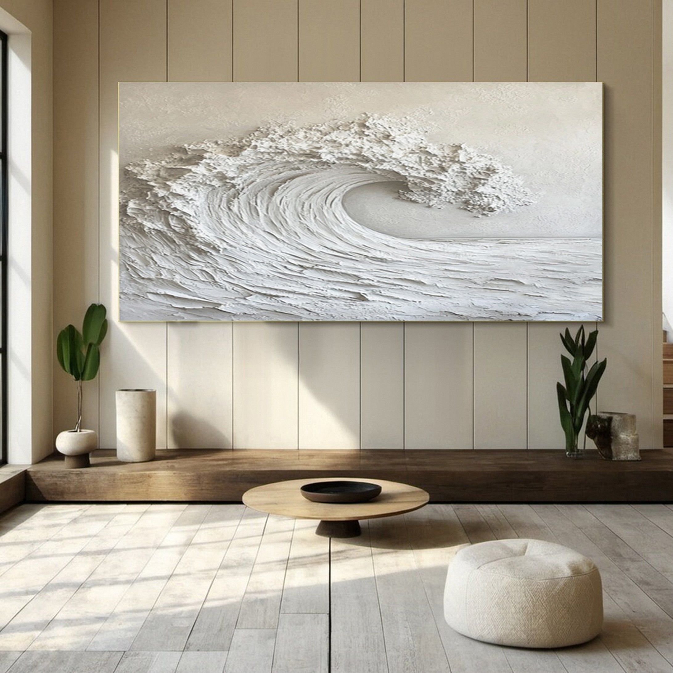 Large Abstract Sea Waves Artwork for Contemporary Wall Decor #OS 053