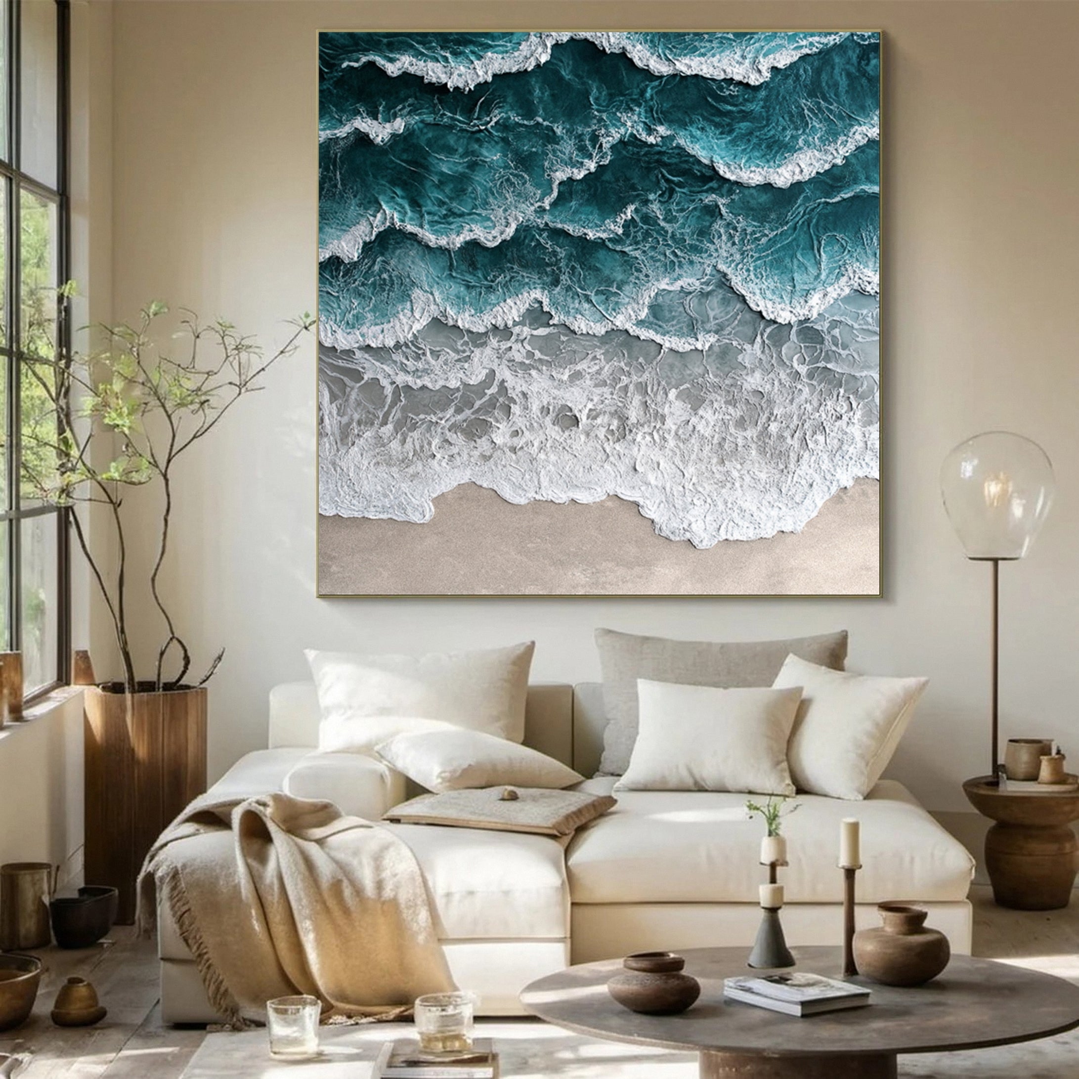 Large Textured Seascape Painting for Living Room Wall Art #OS 035