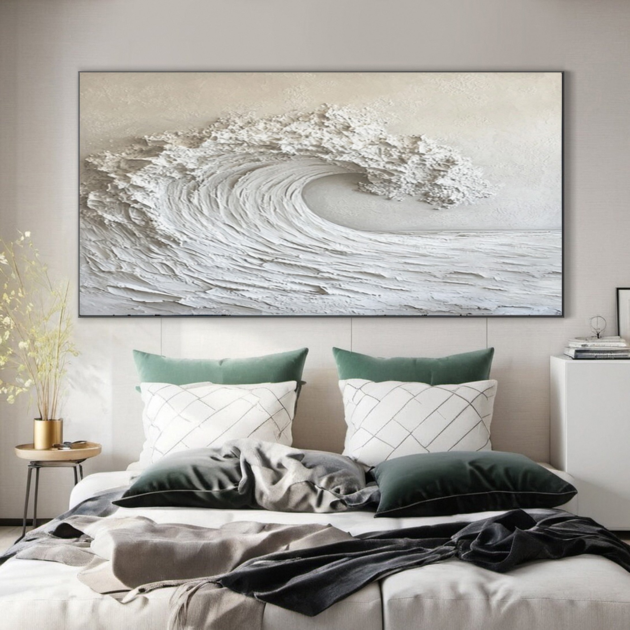 Large Abstract Sea Waves Artwork for Contemporary Wall Decor #OS 053