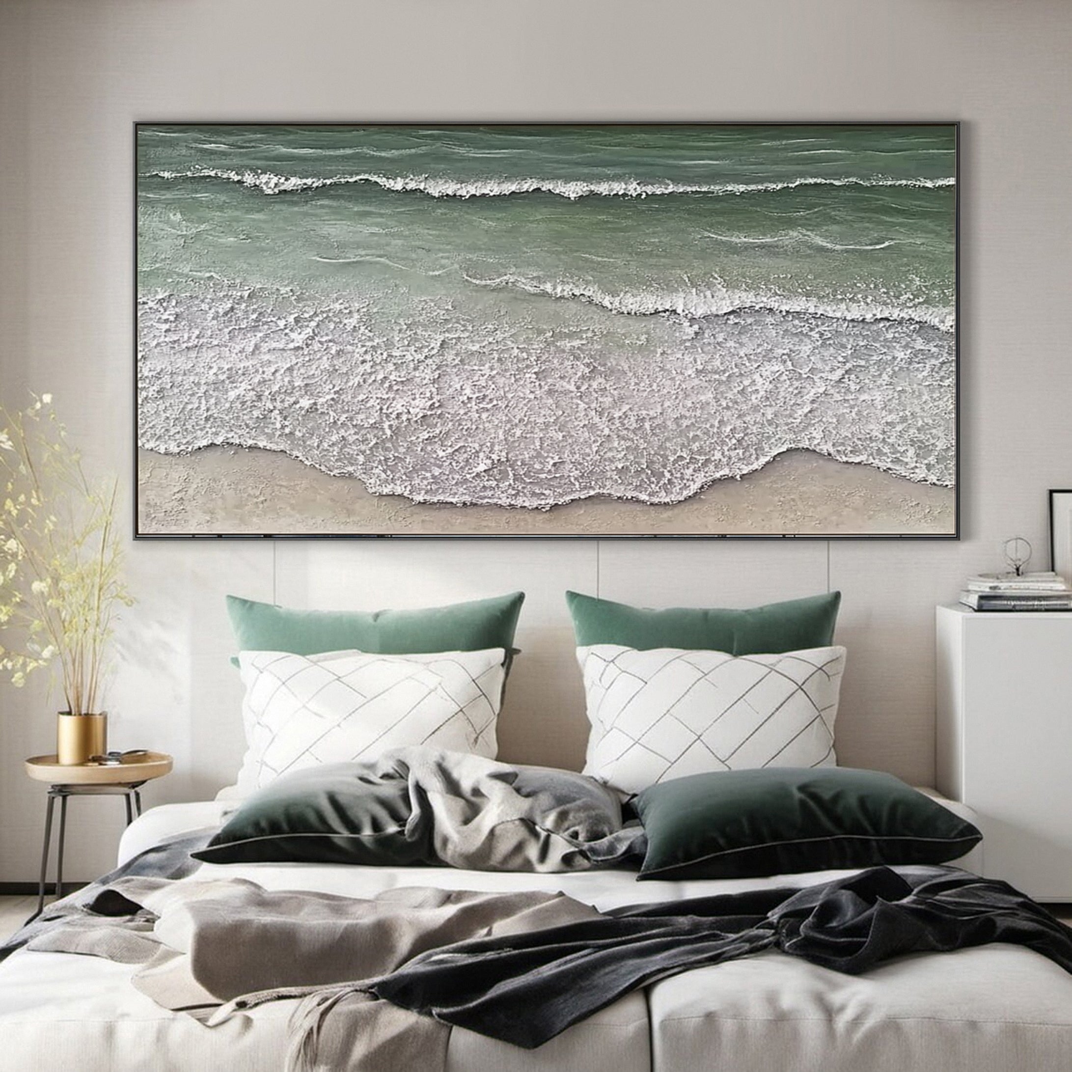 Large Abstract Sea Waves Artwork for Contemporary Wall Decor #OS 058