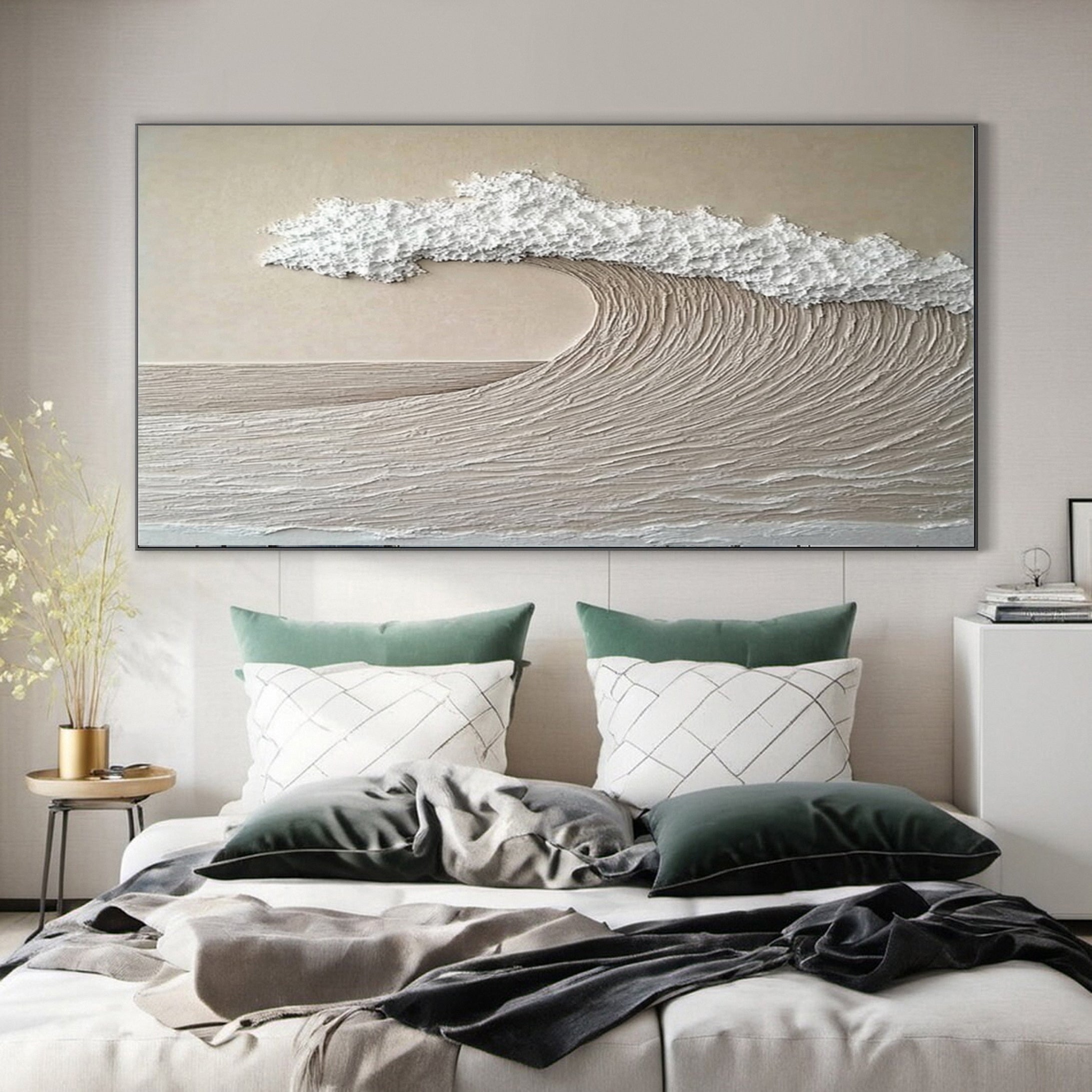 Dynamic Ocean Wave Canvas Art Textured Sea Painting #OS 073