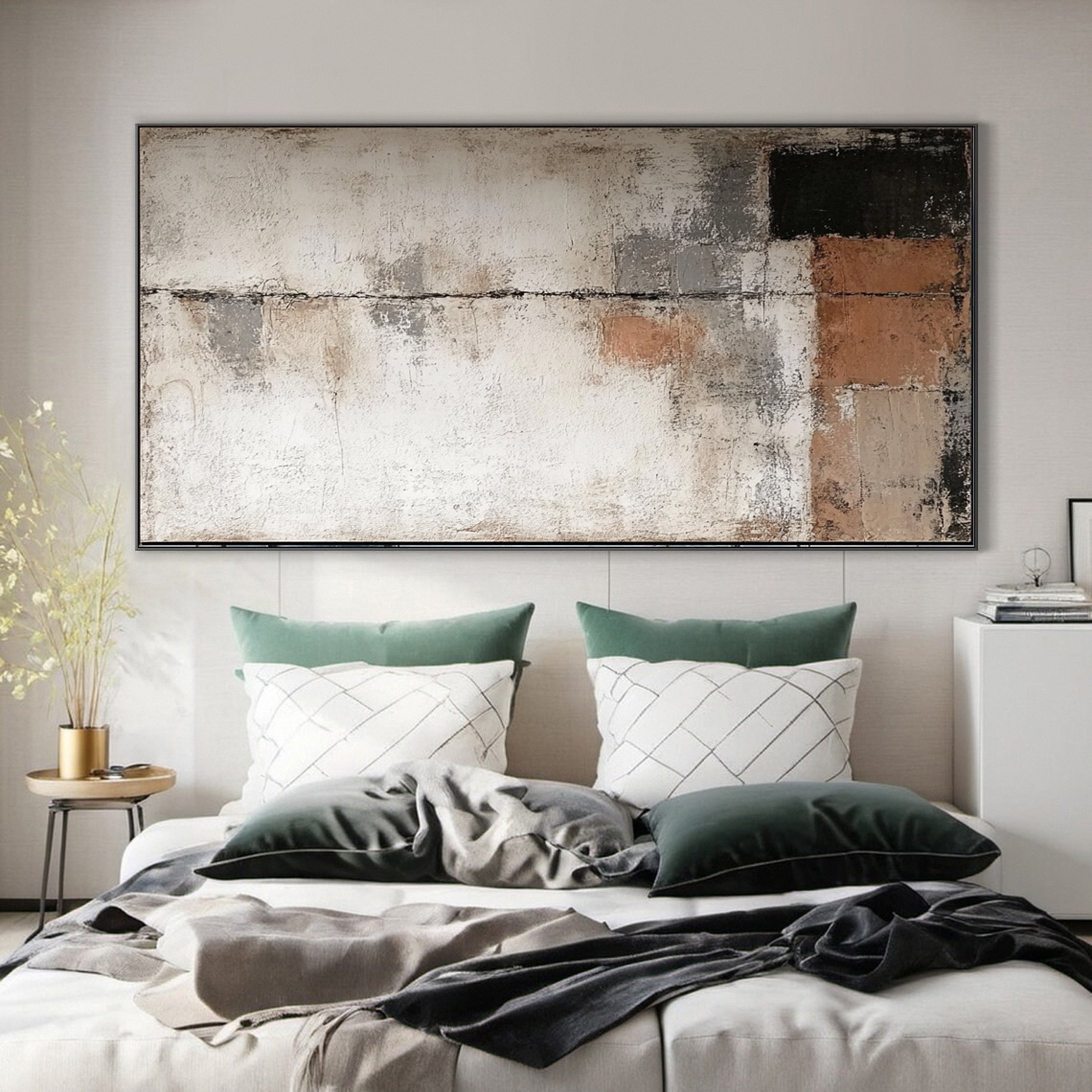 Rustic Harmony Large Abstract Earth Tones Painting #BBA 042