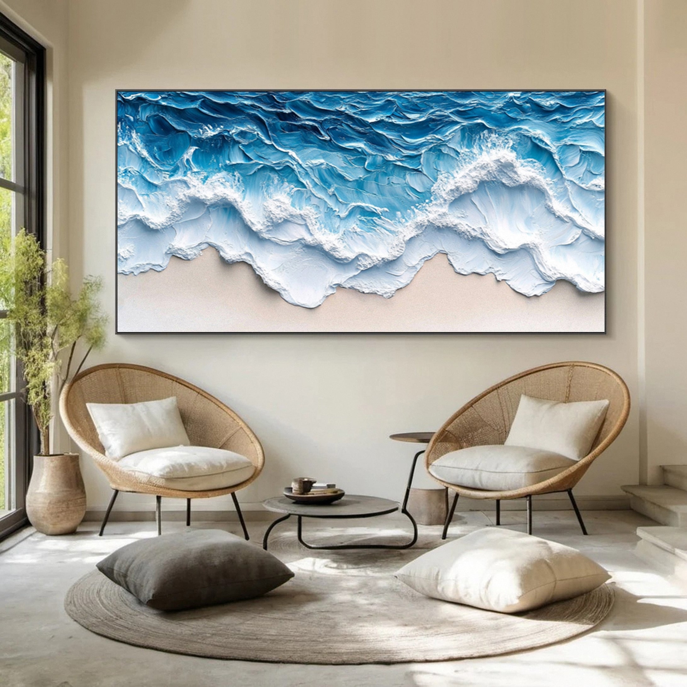 Large Textured Seascape Painting for Living Room Wall Art #OS 033