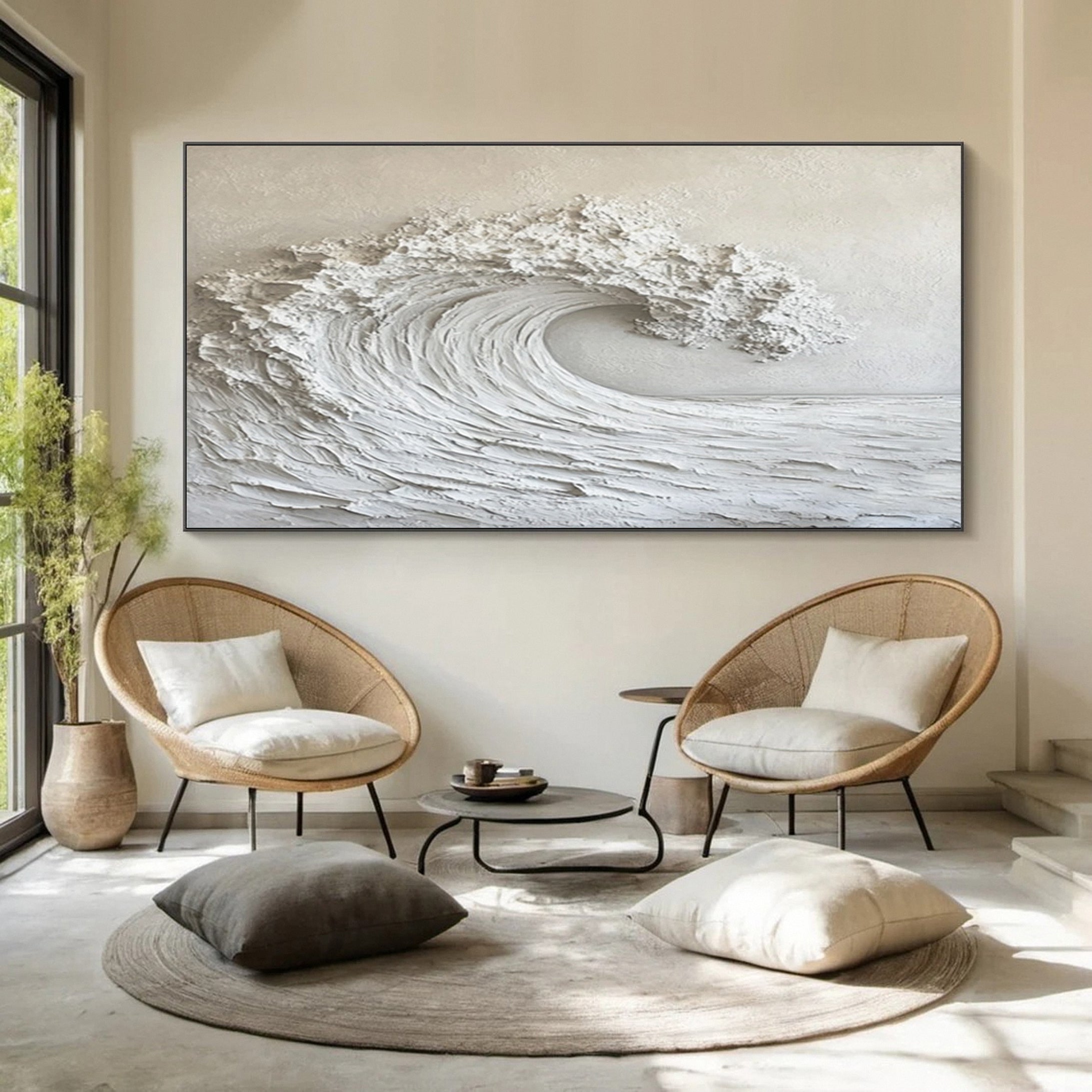 Large Abstract Sea Waves Artwork for Contemporary Wall Decor #OS 053