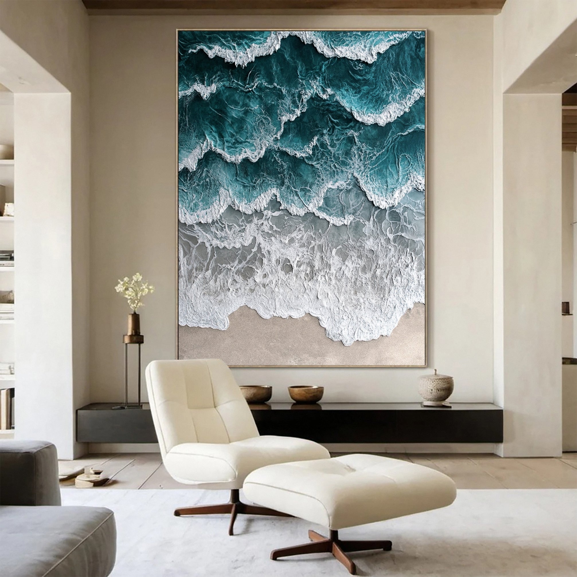 Large Textured Seascape Painting for Living Room Wall Art #OS 034