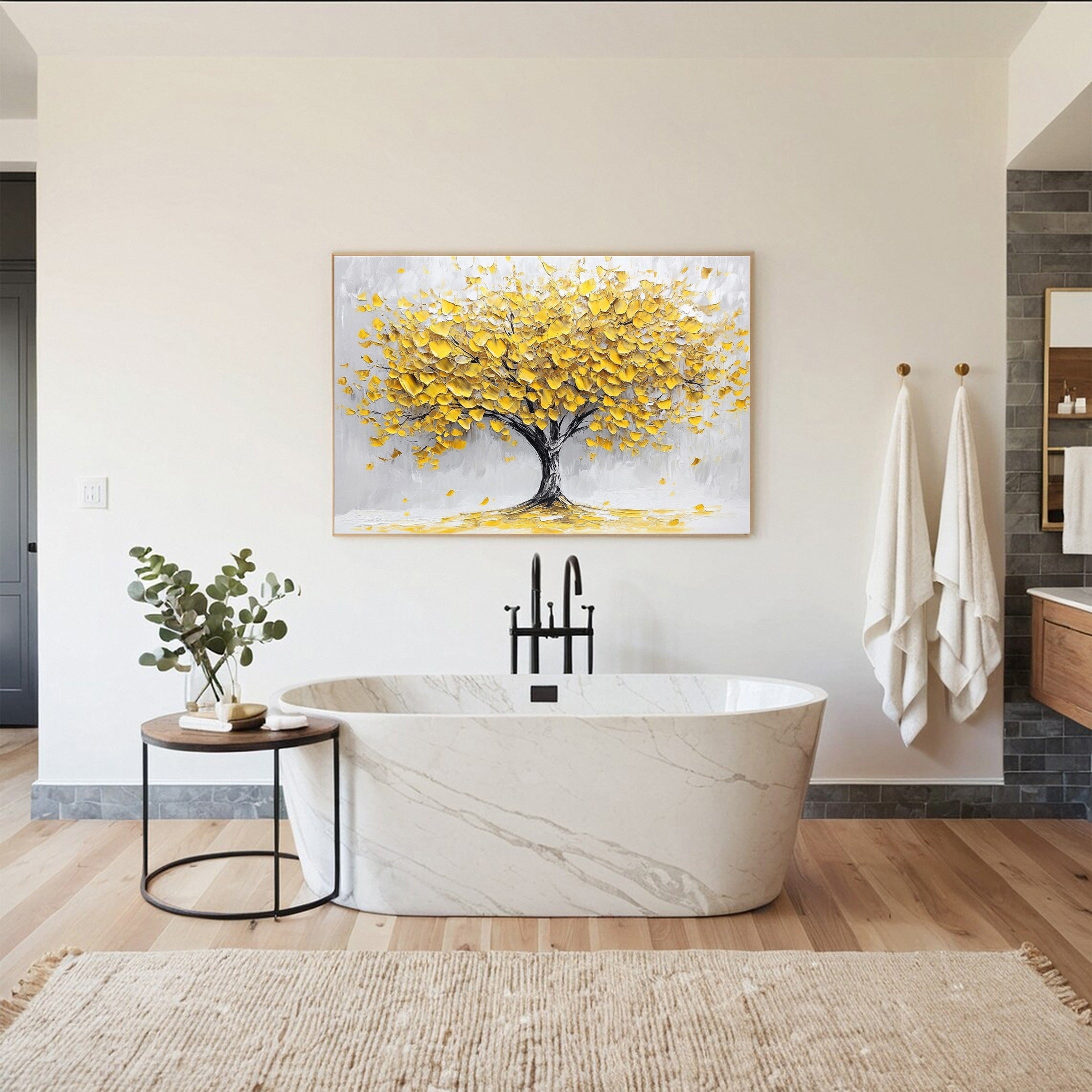 Golden Tree of Tranquility Canvas Art Luxurious Wall Decor #FT 059