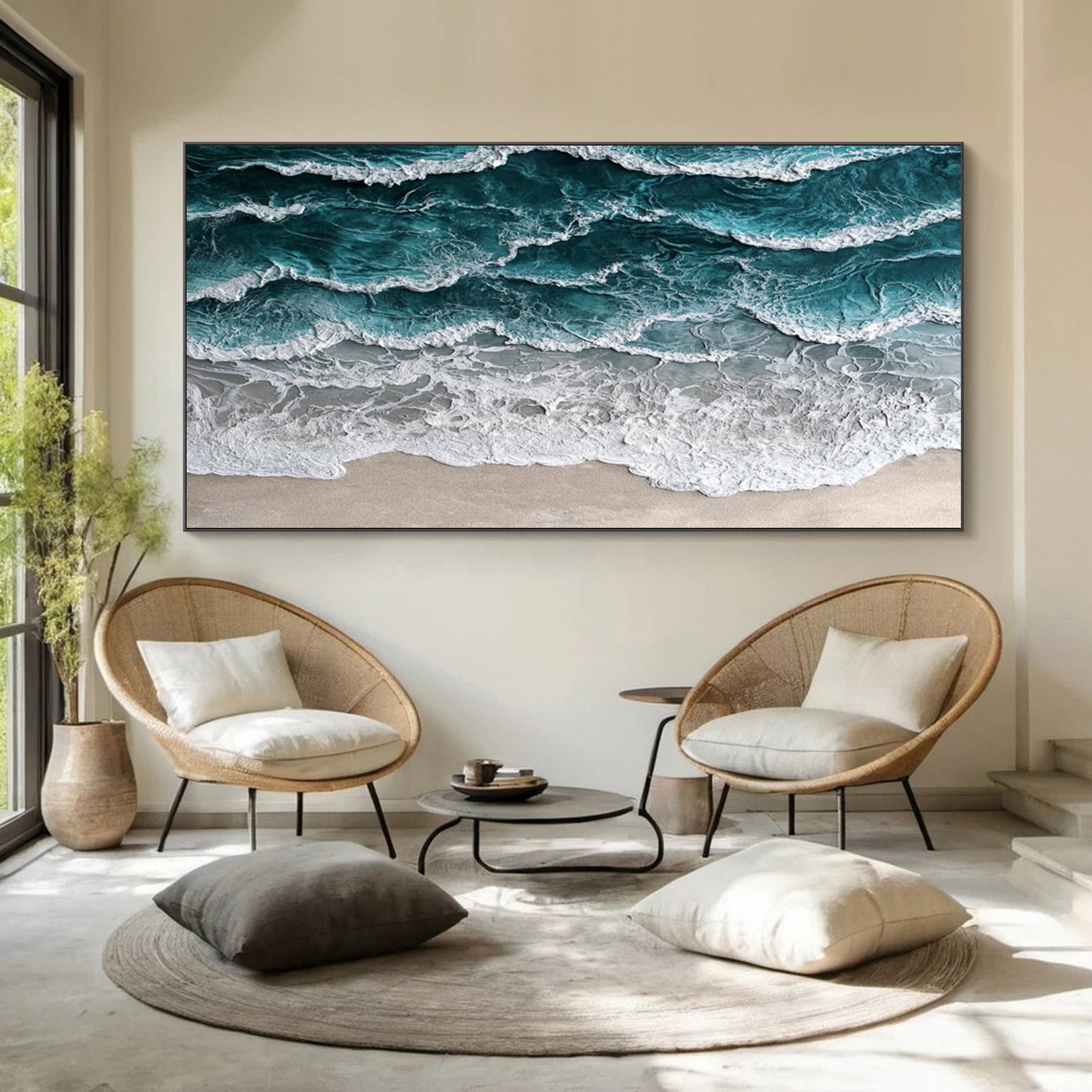 Large Textured Seascape Painting for Living Room Wall Art #OS 031