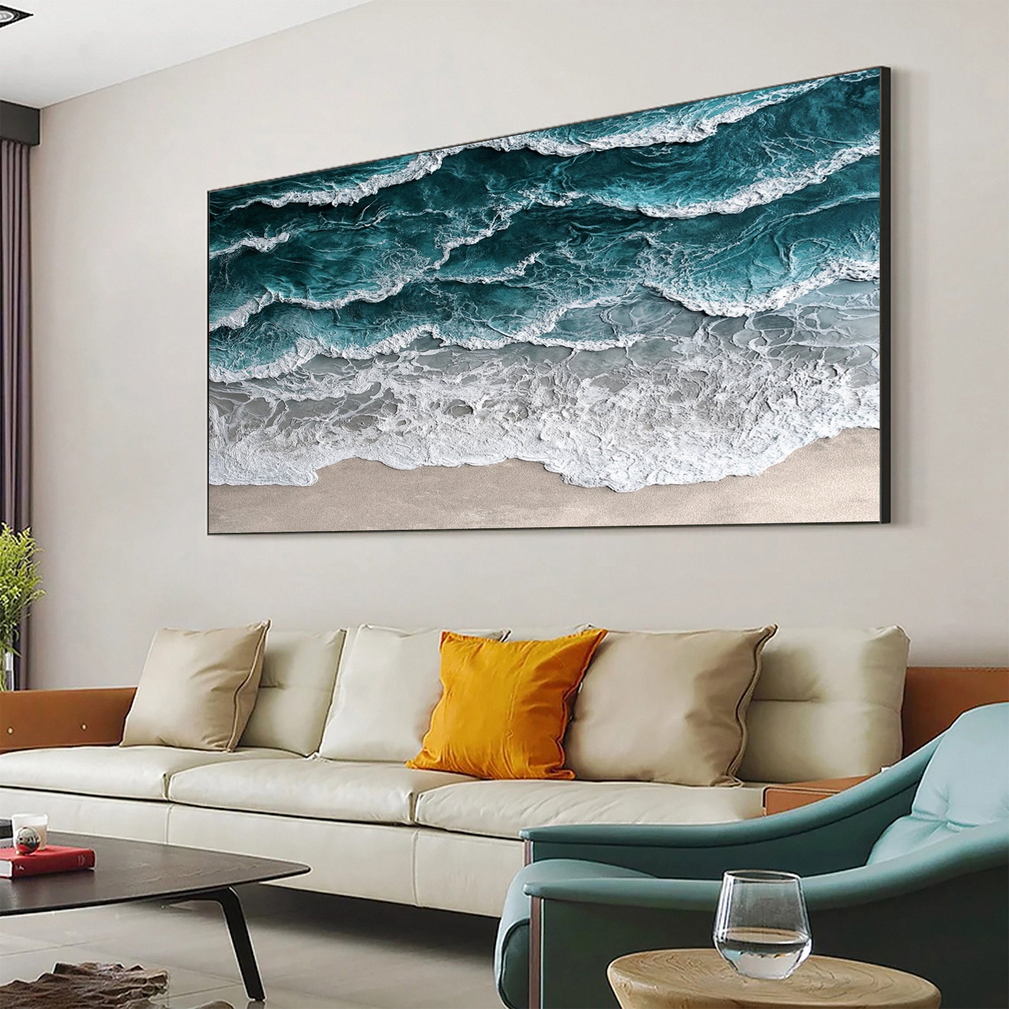 Large Textured Seascape Painting for Living Room Wall Art #OS 031