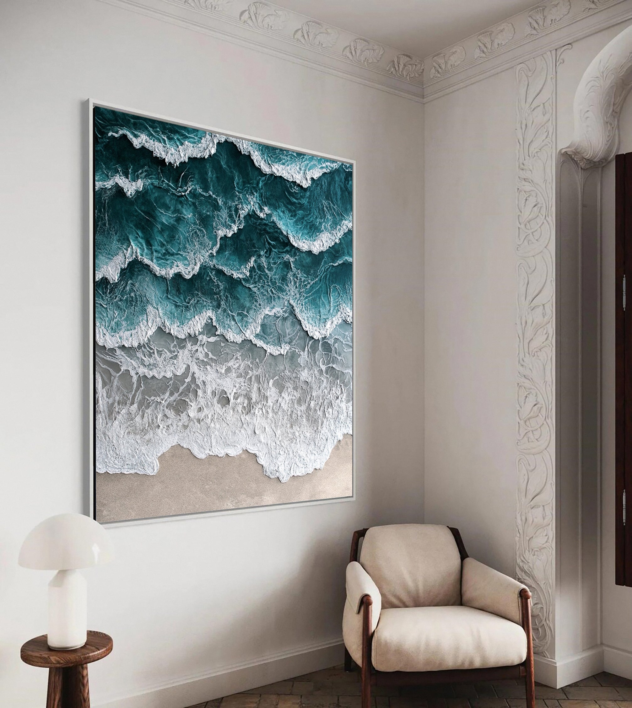 Large Textured Seascape Painting for Living Room Wall Art #OS 034