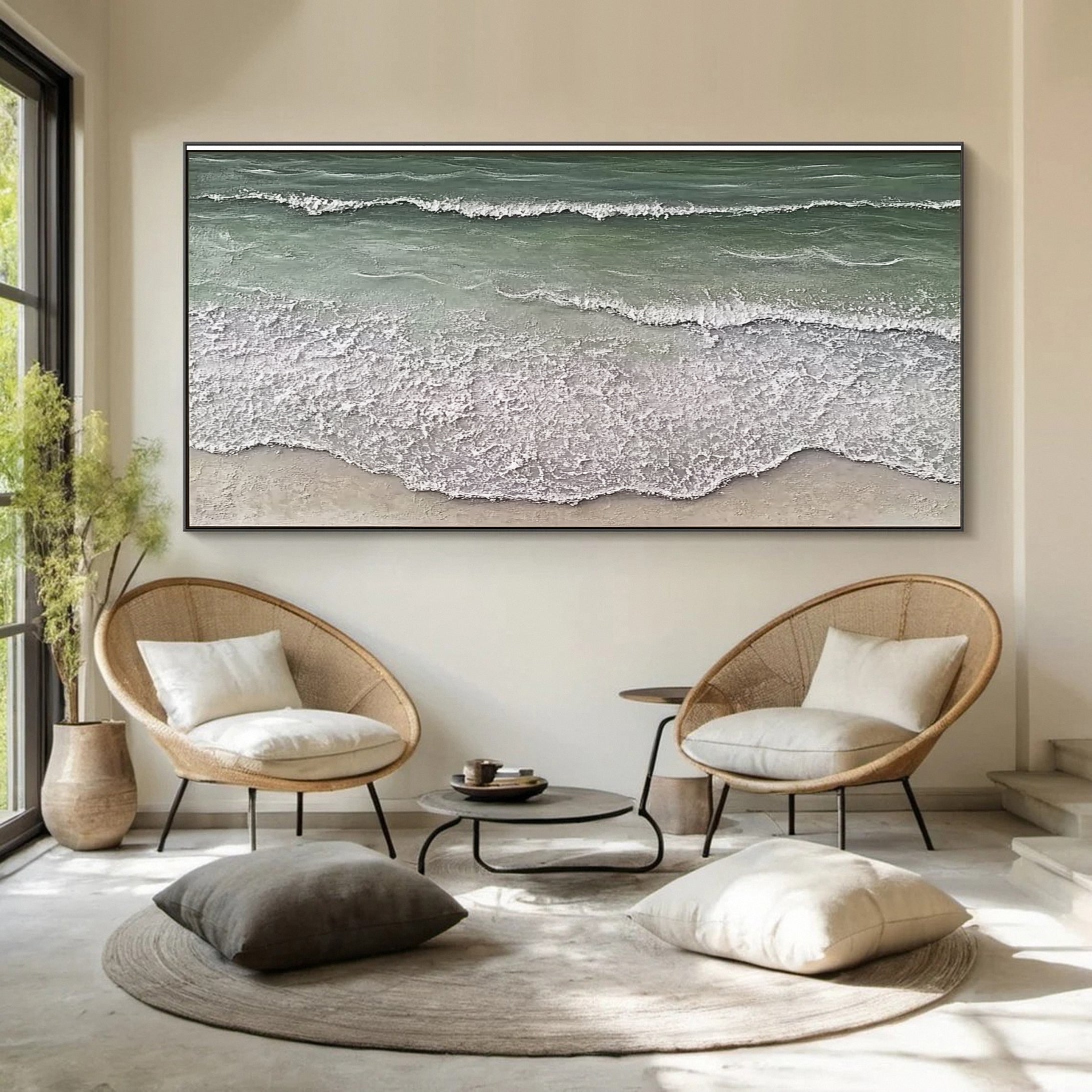 Large Abstract Sea Waves Artwork for Contemporary Wall Decor #OS 058