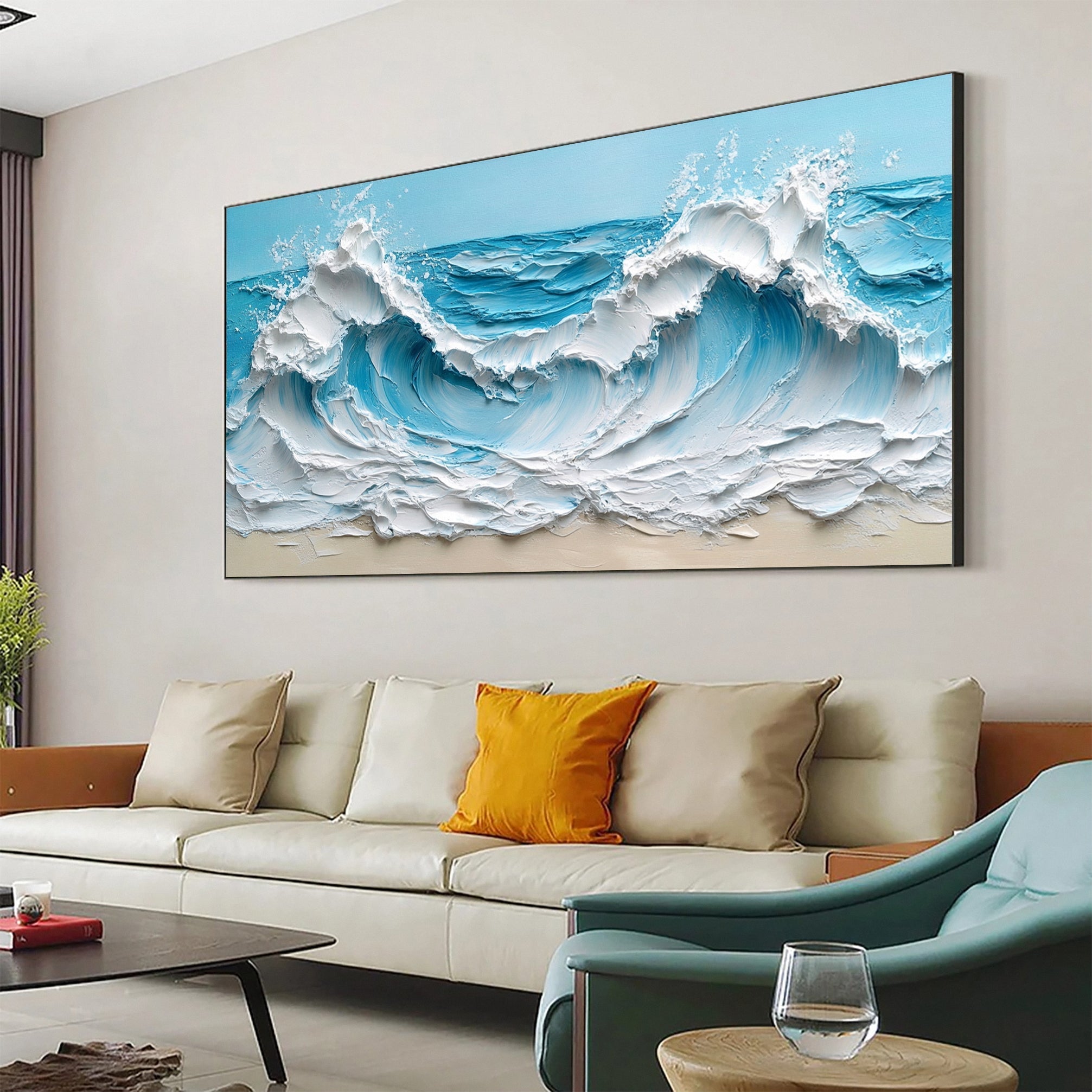 Ocean Majesty Large Textured Wave Wall Art #OS 041