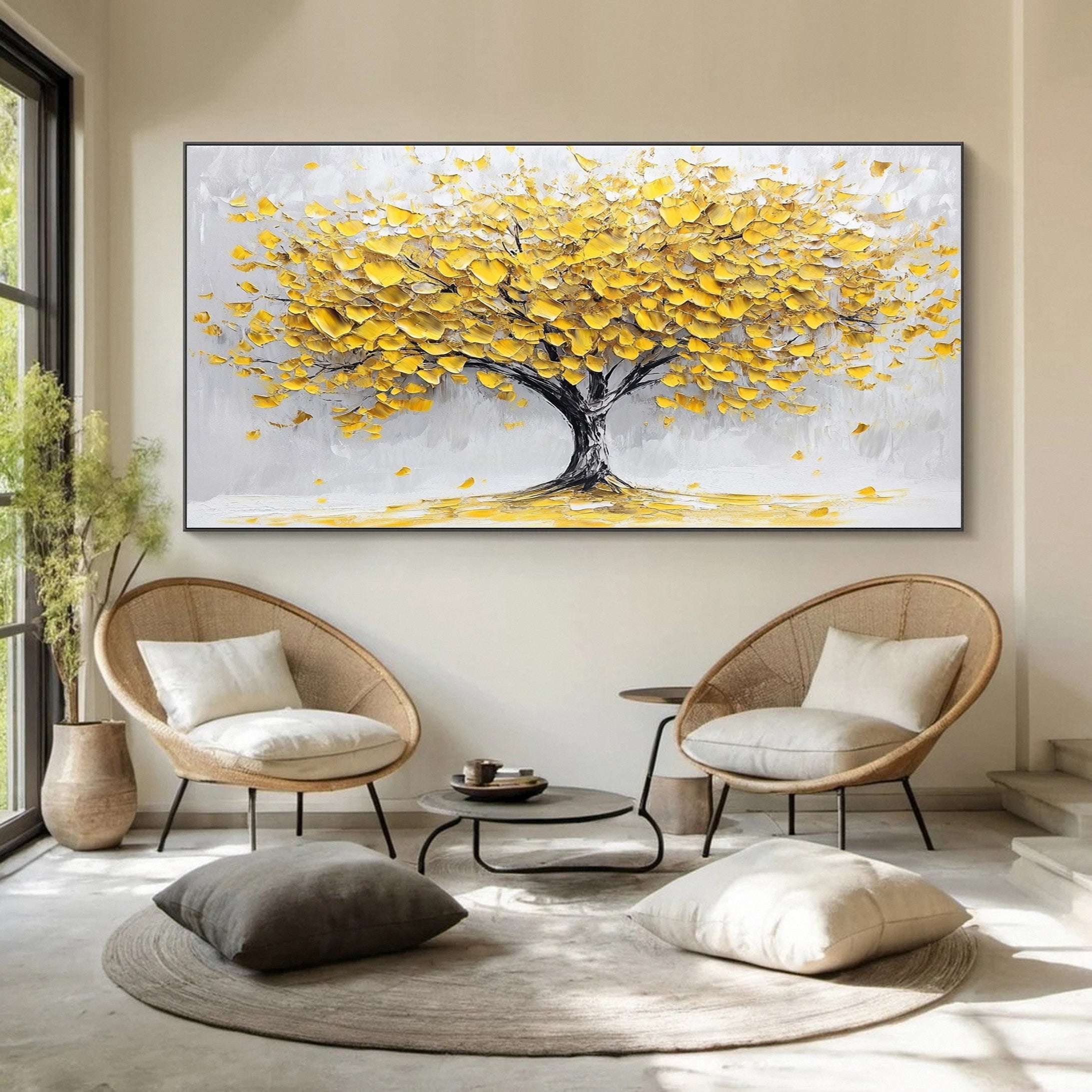 Golden Tree of Tranquility Canvas Art Luxurious Wall Decor #FT 059