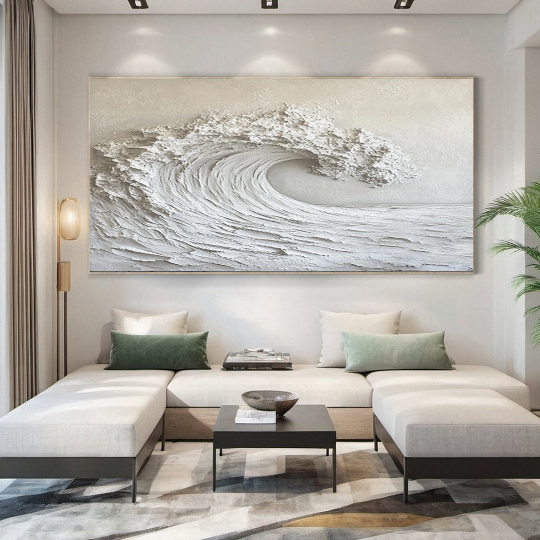 Large Abstract Sea Waves Artwork for Contemporary Wall Decor #OS 053