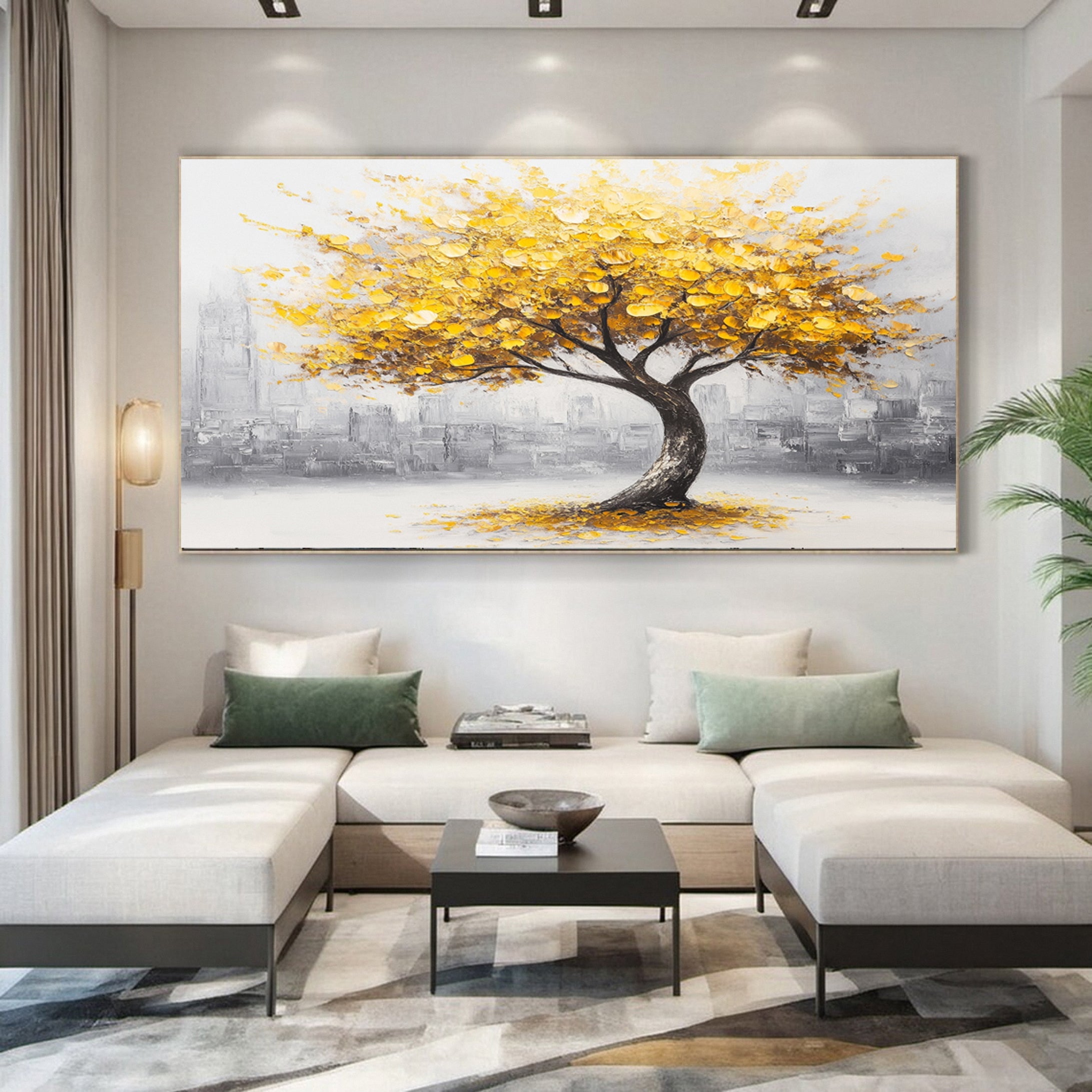 Golden Tree of Tranquility Canvas Art Luxurious Wall Decor #FT 060