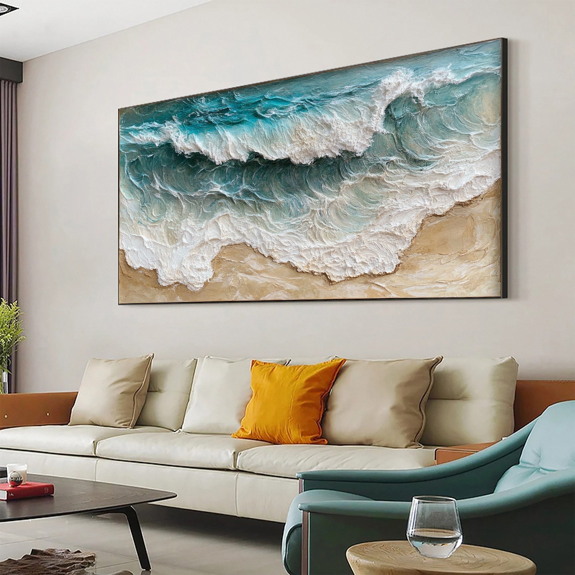 Ocean Majesty Large Textured Wave Wall Art #OS 045