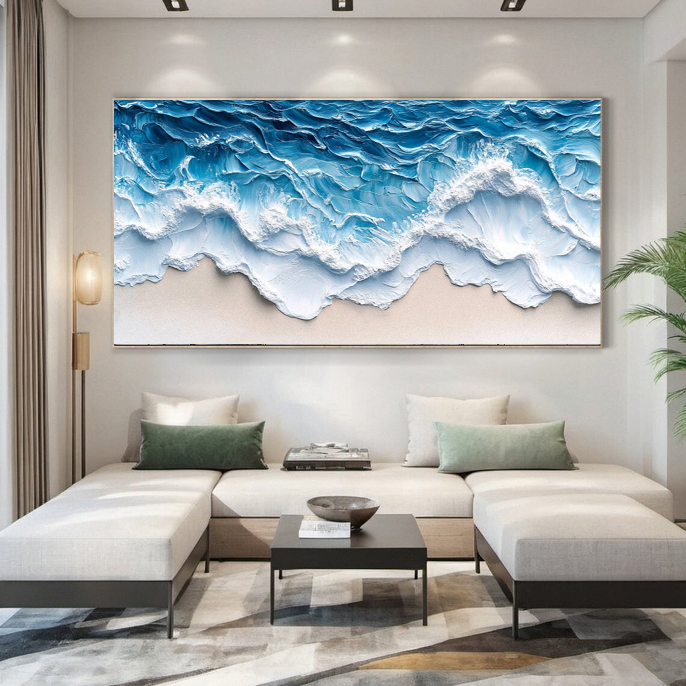 Large Textured Seascape Painting for Living Room Wall Art #OS 033