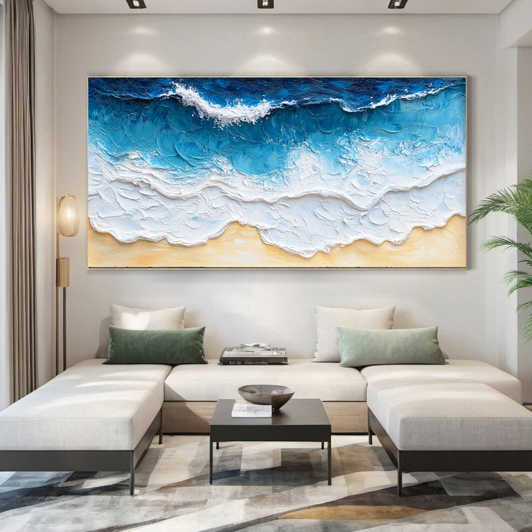 Large Textured Seascape Painting for Living Room Wall Art #OS 032