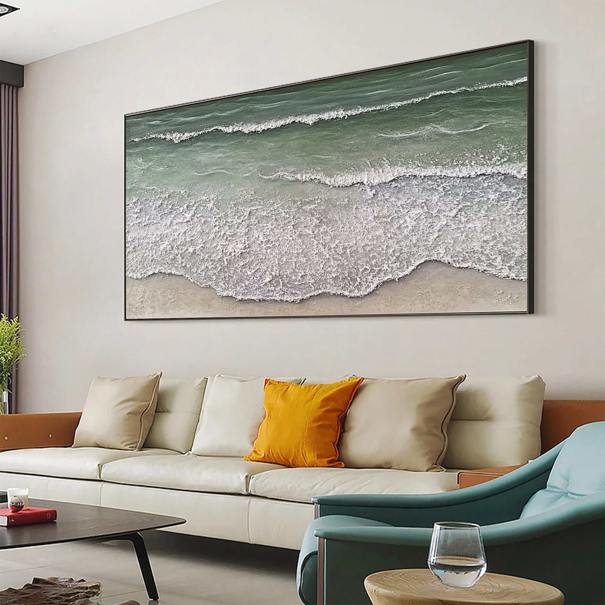 Large Abstract Sea Waves Artwork for Contemporary Wall Decor #OS 058