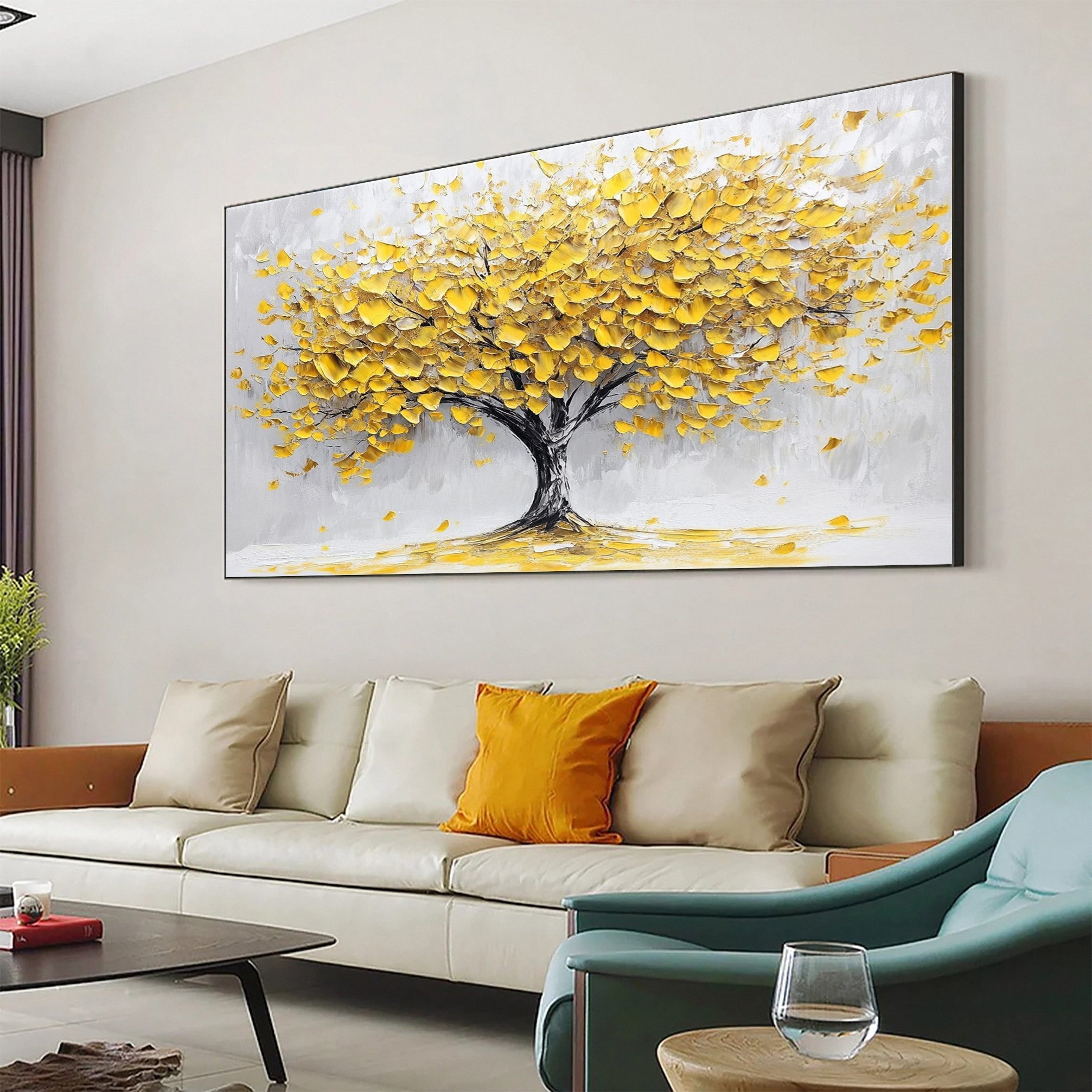 Golden Tree of Tranquility Canvas Art Luxurious Wall Decor #FT 059