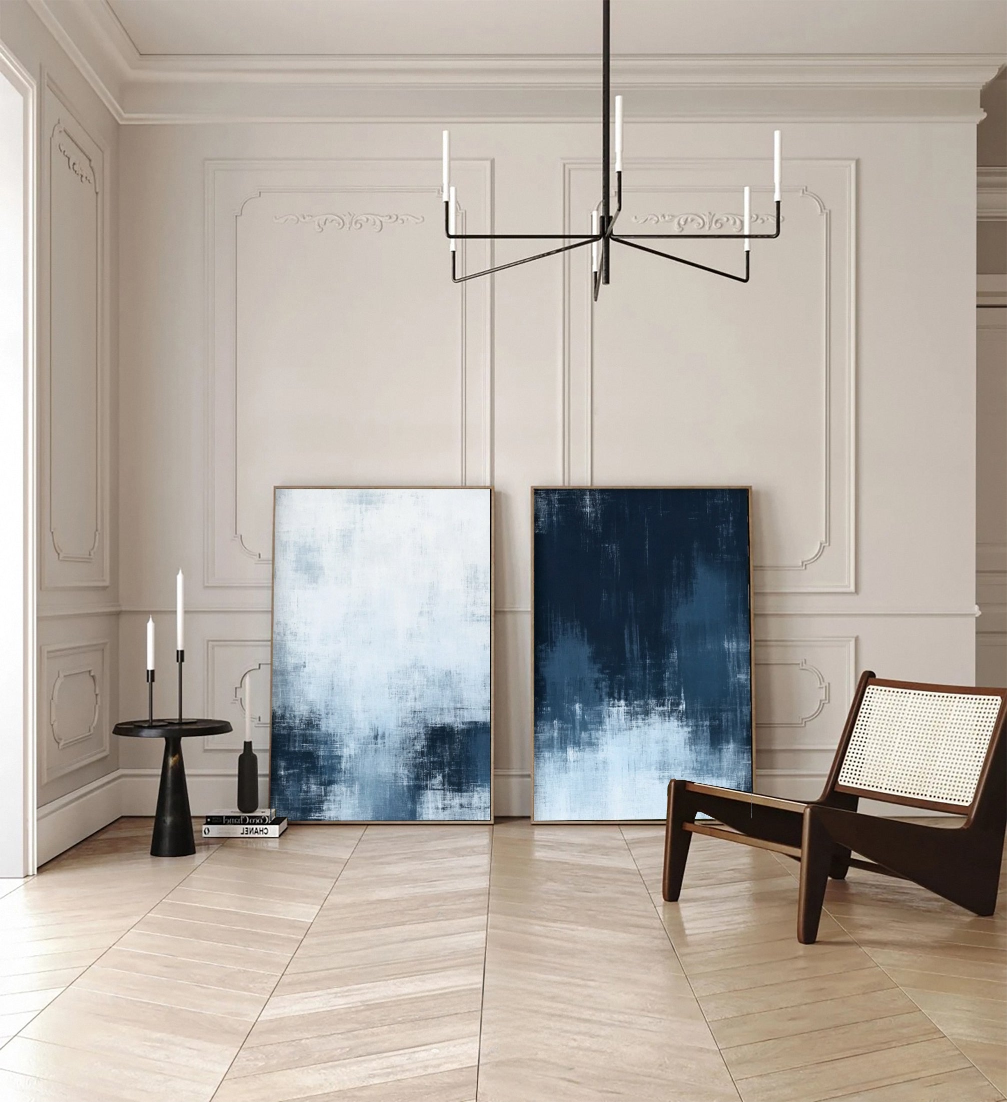 Dual-Tone Abstract Canvas Art Set Of 2 #BGS 006