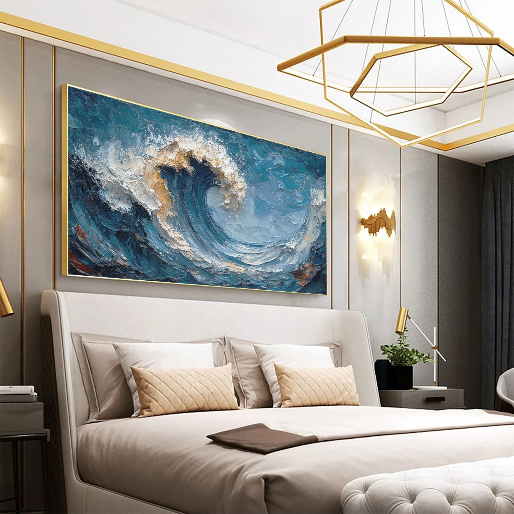 Ocean Majesty Large Textured Wave Wall Art #OS 042