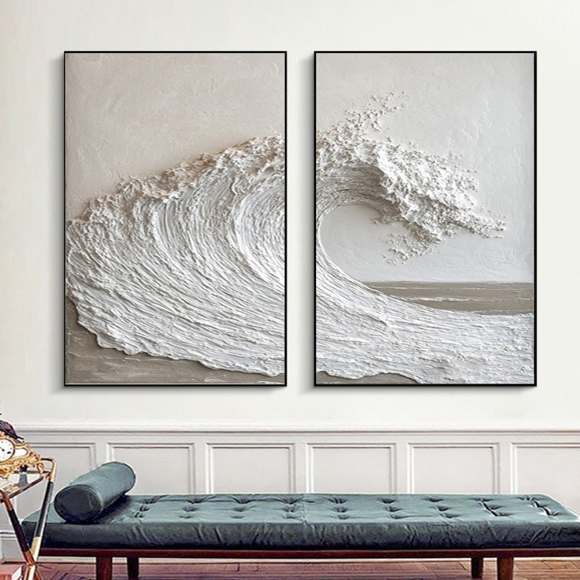 Textured Ocean Wave Art 3D Oil Painting for Modern Home Decor #BBS 011