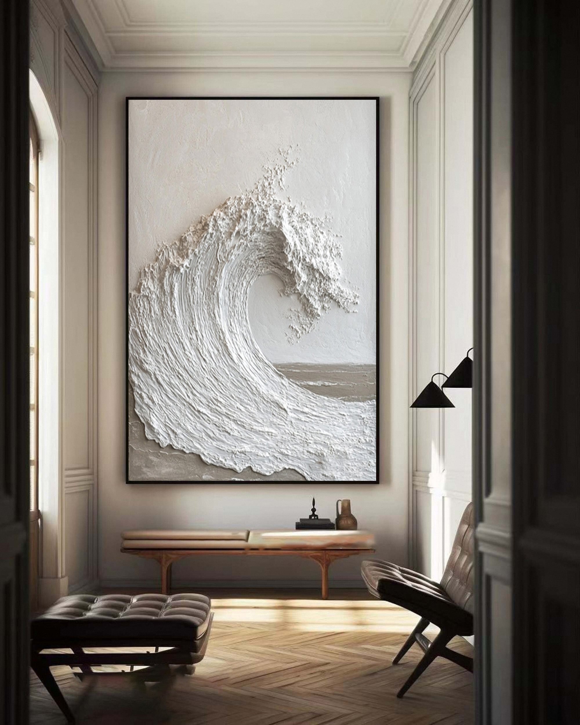 Textured Ocean Wave Art 3D Oil Painting for Modern Home Decor #BBM 036