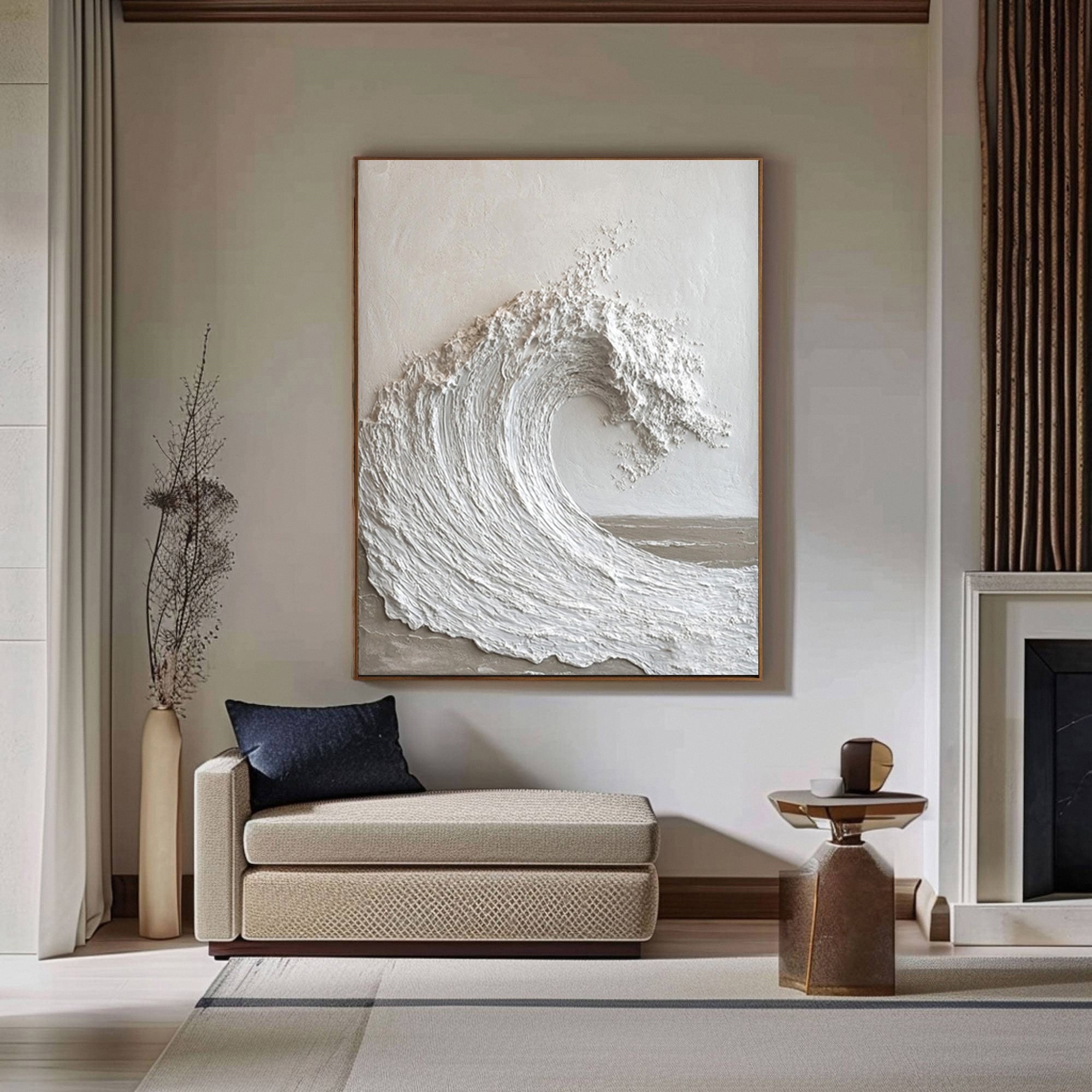 Textured Ocean Wave Art 3D Oil Painting for Modern Home Decor #BBM 036