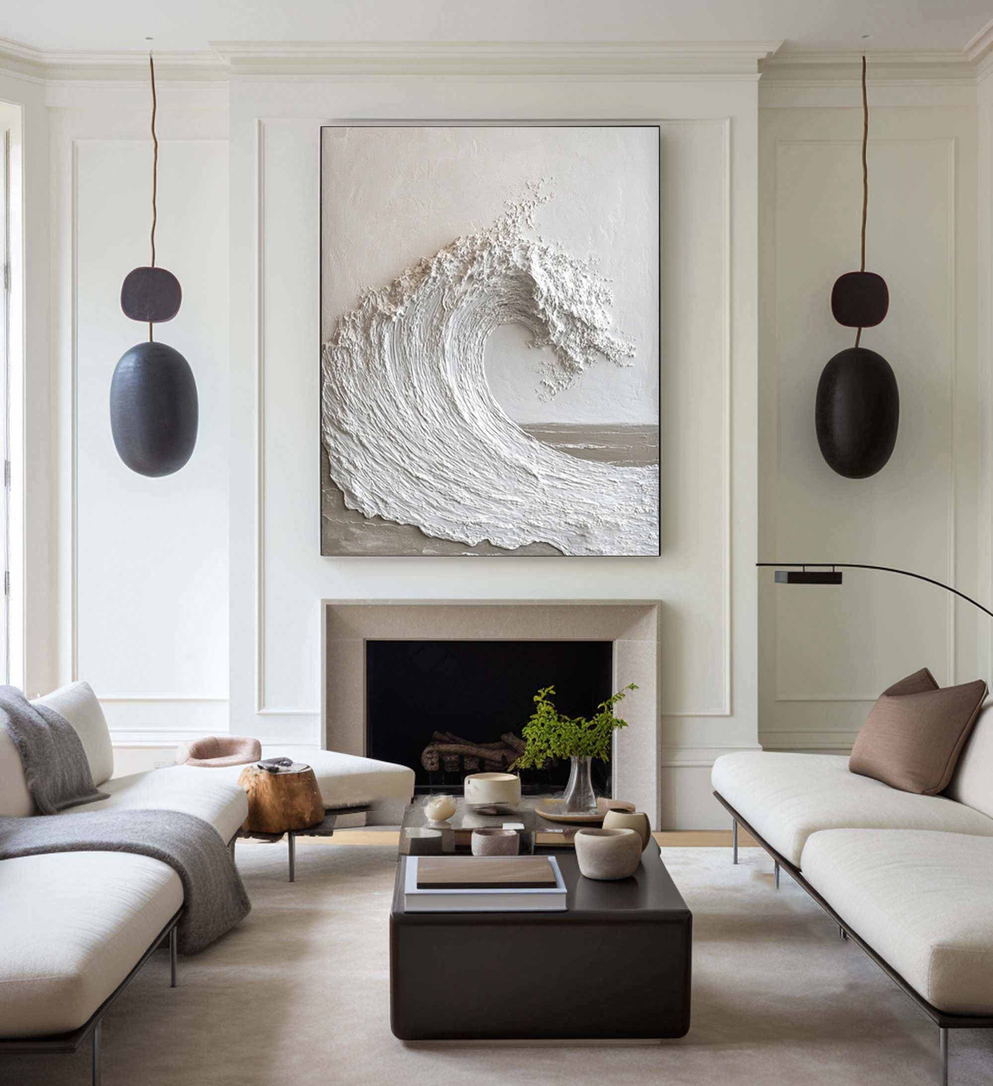 Textured Ocean Wave Art 3D Oil Painting for Modern Home Decor #BBM 036