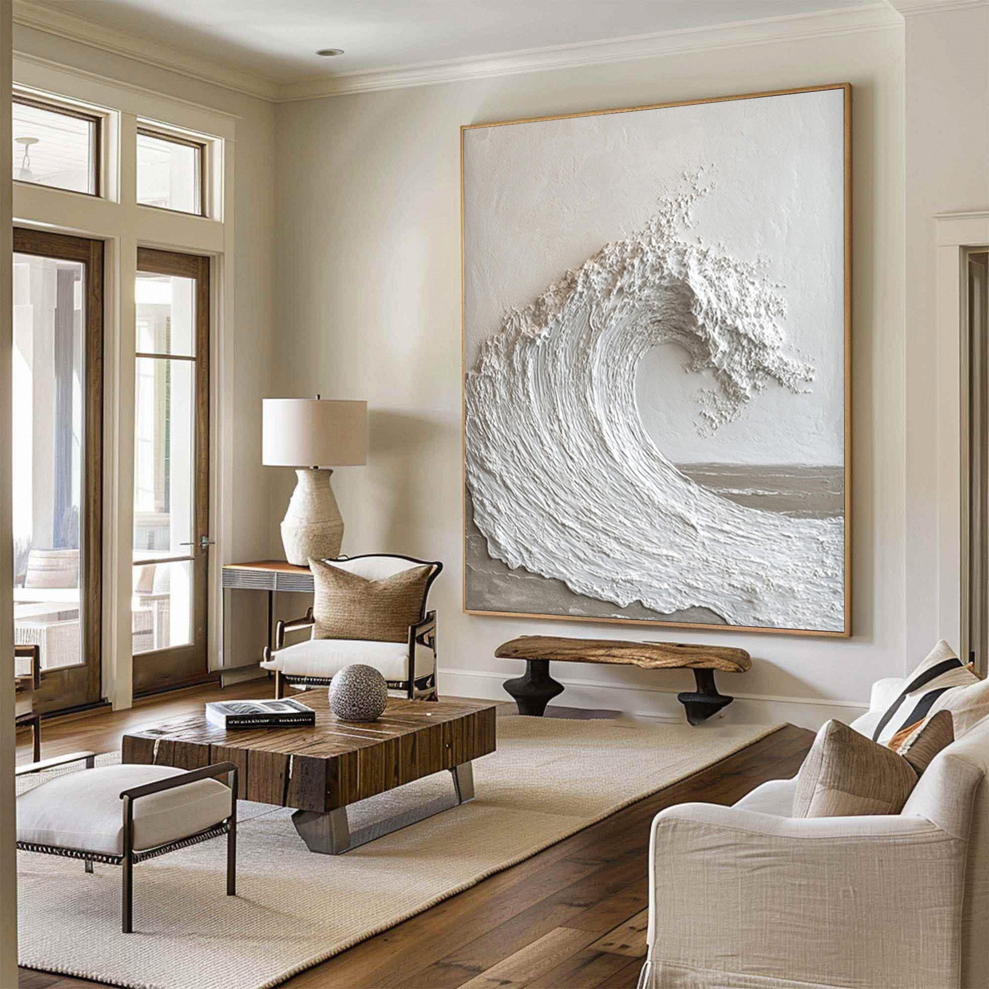 Textured Ocean Wave Art 3D Oil Painting for Modern Home Decor #BBM 036