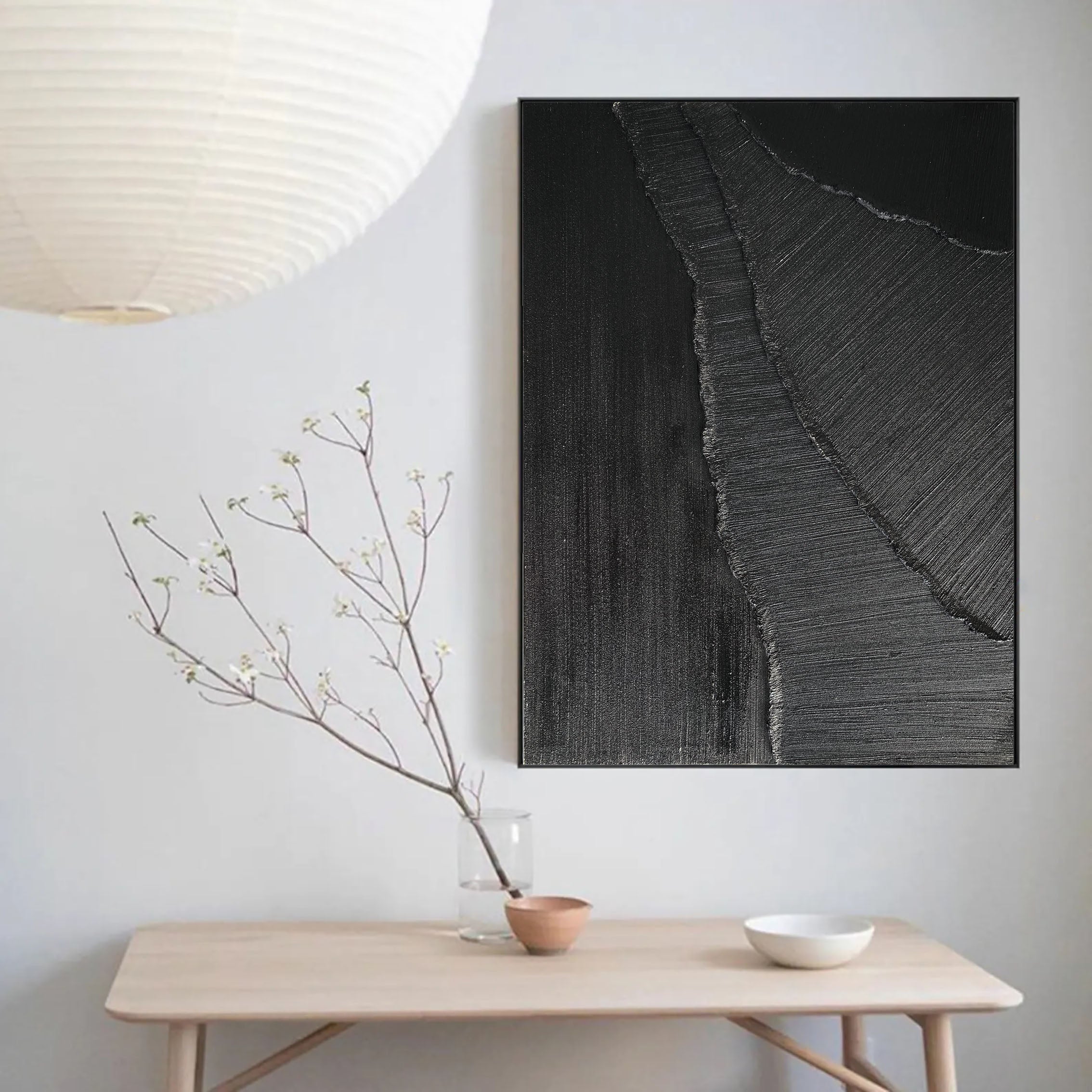 Black Minimalist Abstract Painting #AVG 002