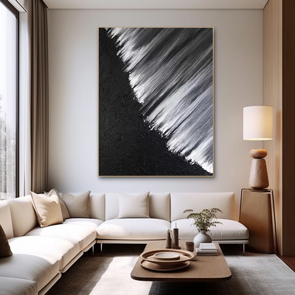 Black & White Abstract Painting #CXA 026