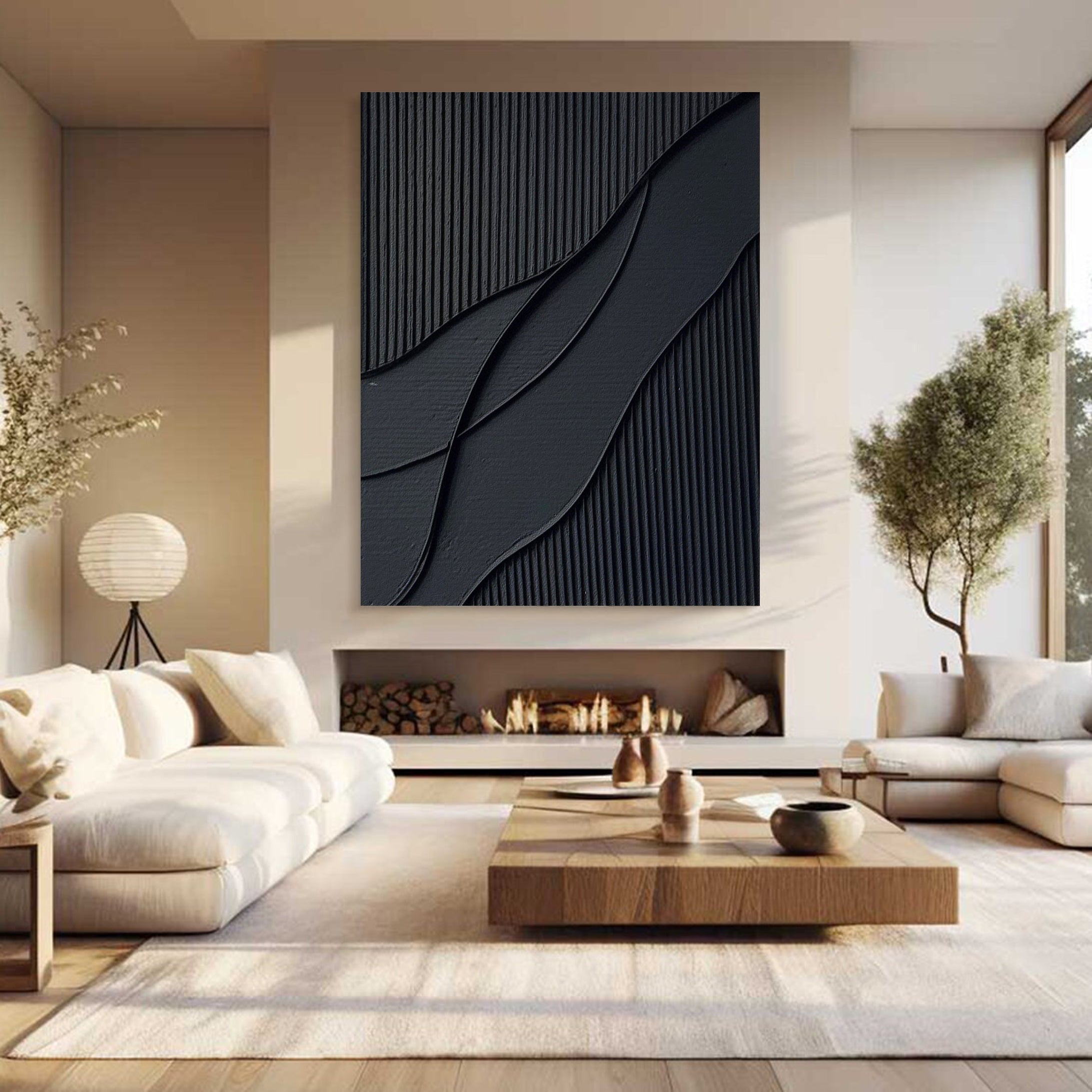 Black & White Abstract Painting #CXA 028