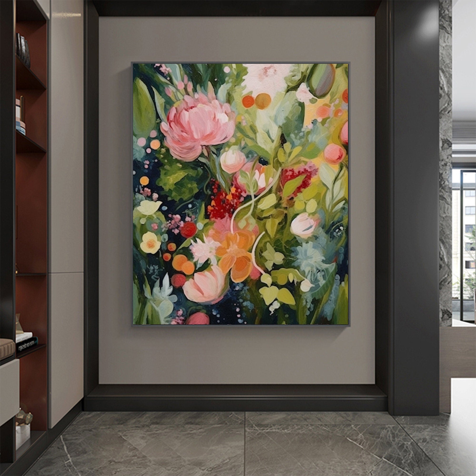 Large Floral Abstract Wall Art for Home Decor #FT 012