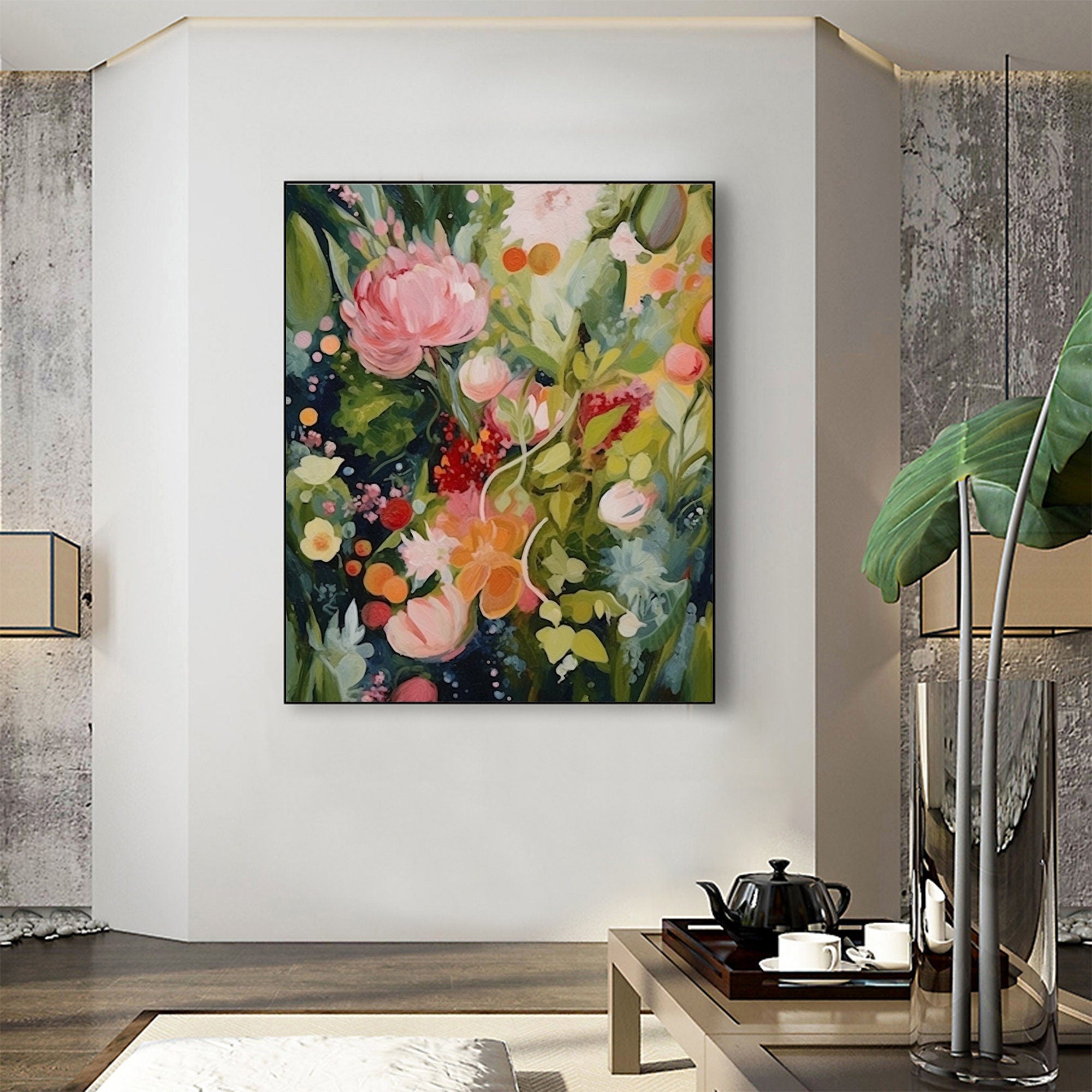 Large Floral Abstract Wall Art for Home Decor #FT 012