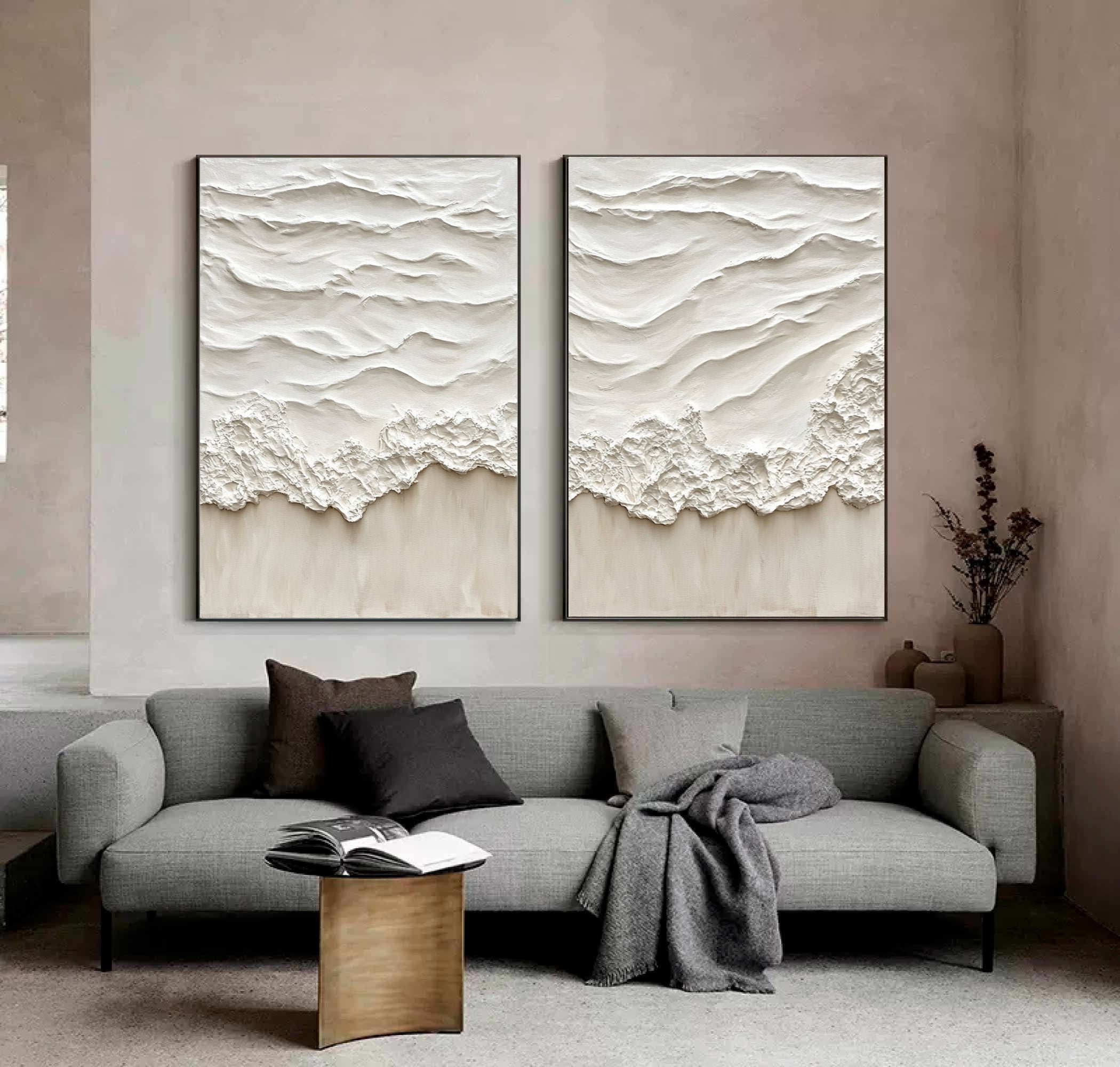 Textured Beach Waves Canvas Set for Coastal Home Decor #BBS 012