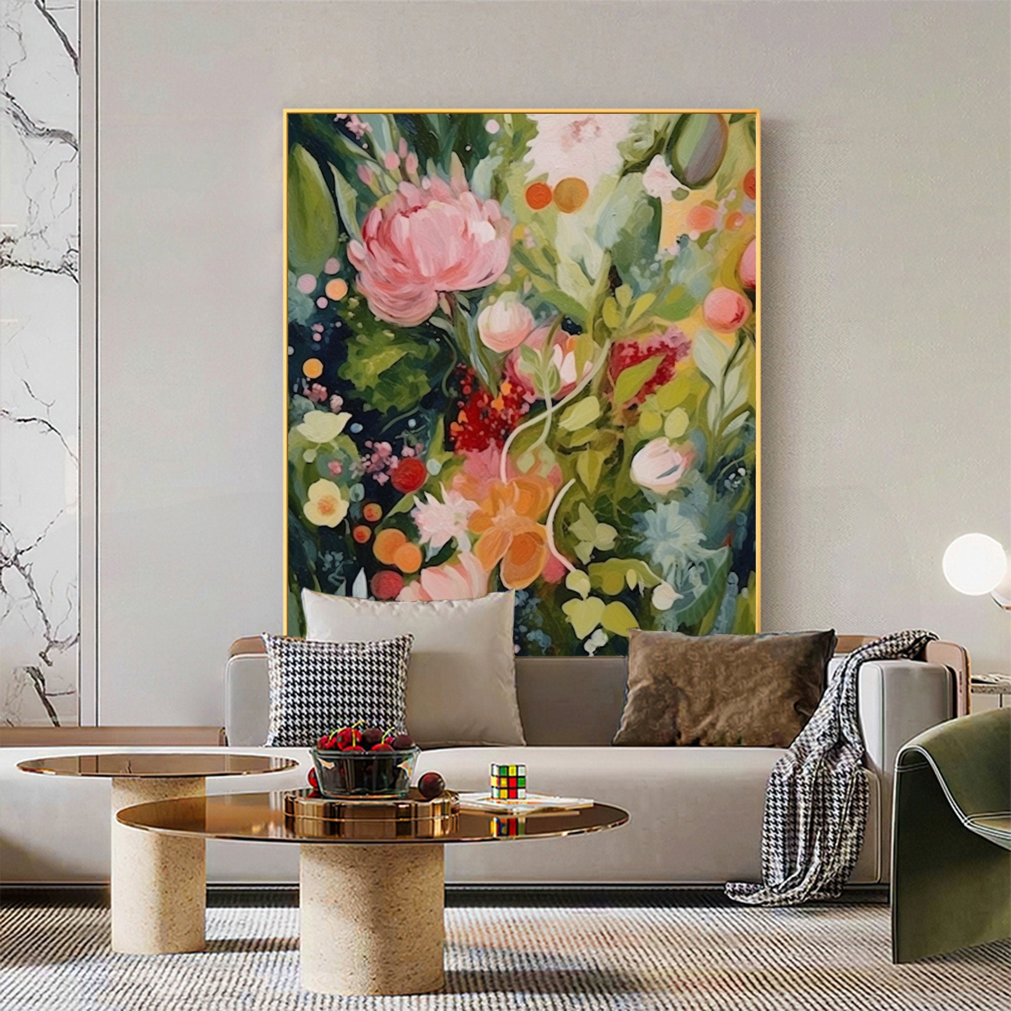 Large Floral Abstract Wall Art for Home Decor #FT 012