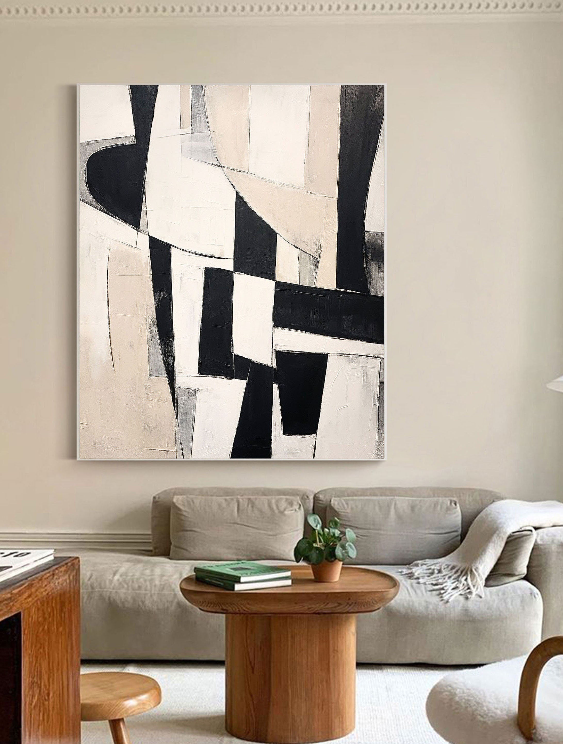 Black & White Abstract Painting #CXA 022