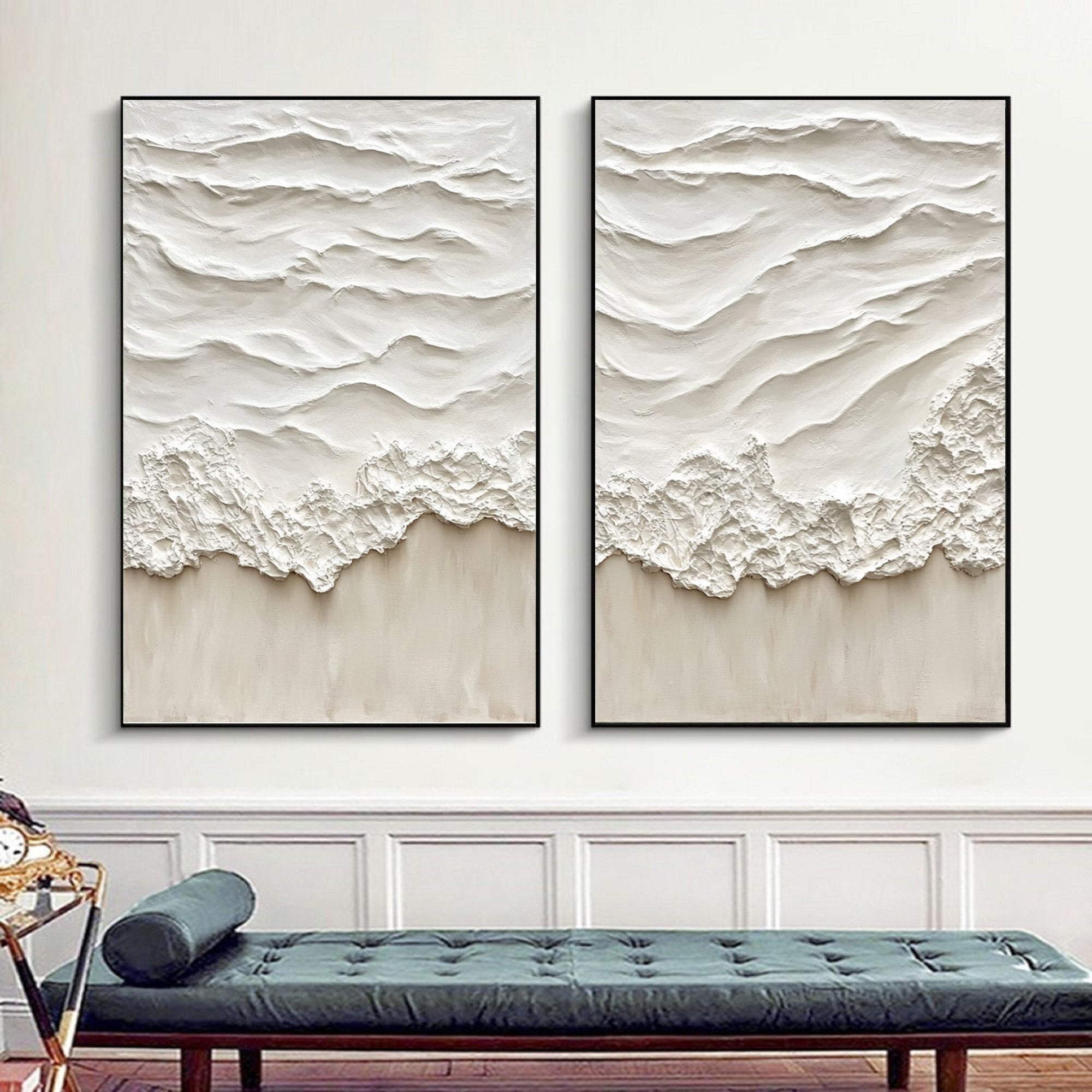 Textured Beach Waves Canvas Set for Coastal Home Decor #BBS 012