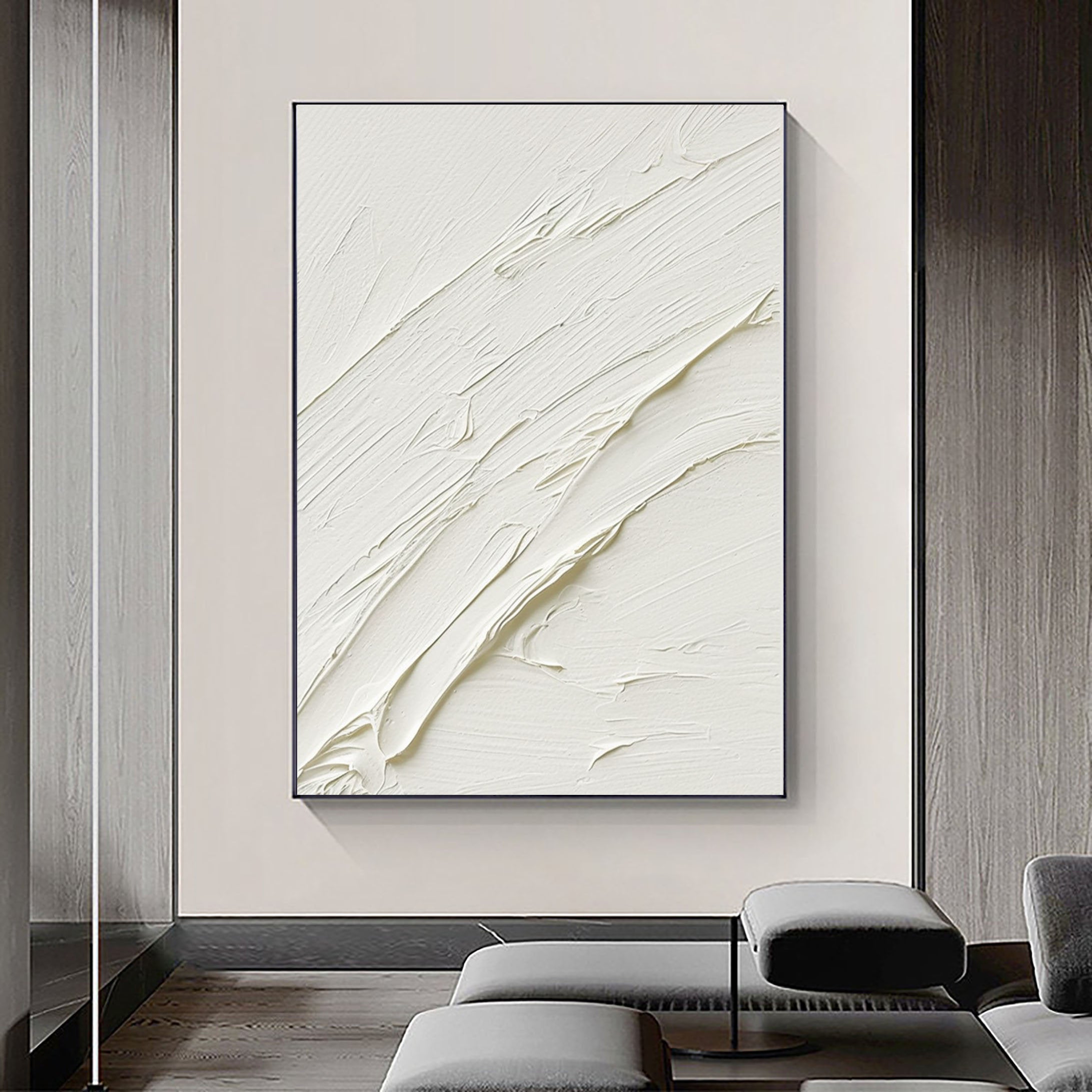 White Abstract Painting #LL 007