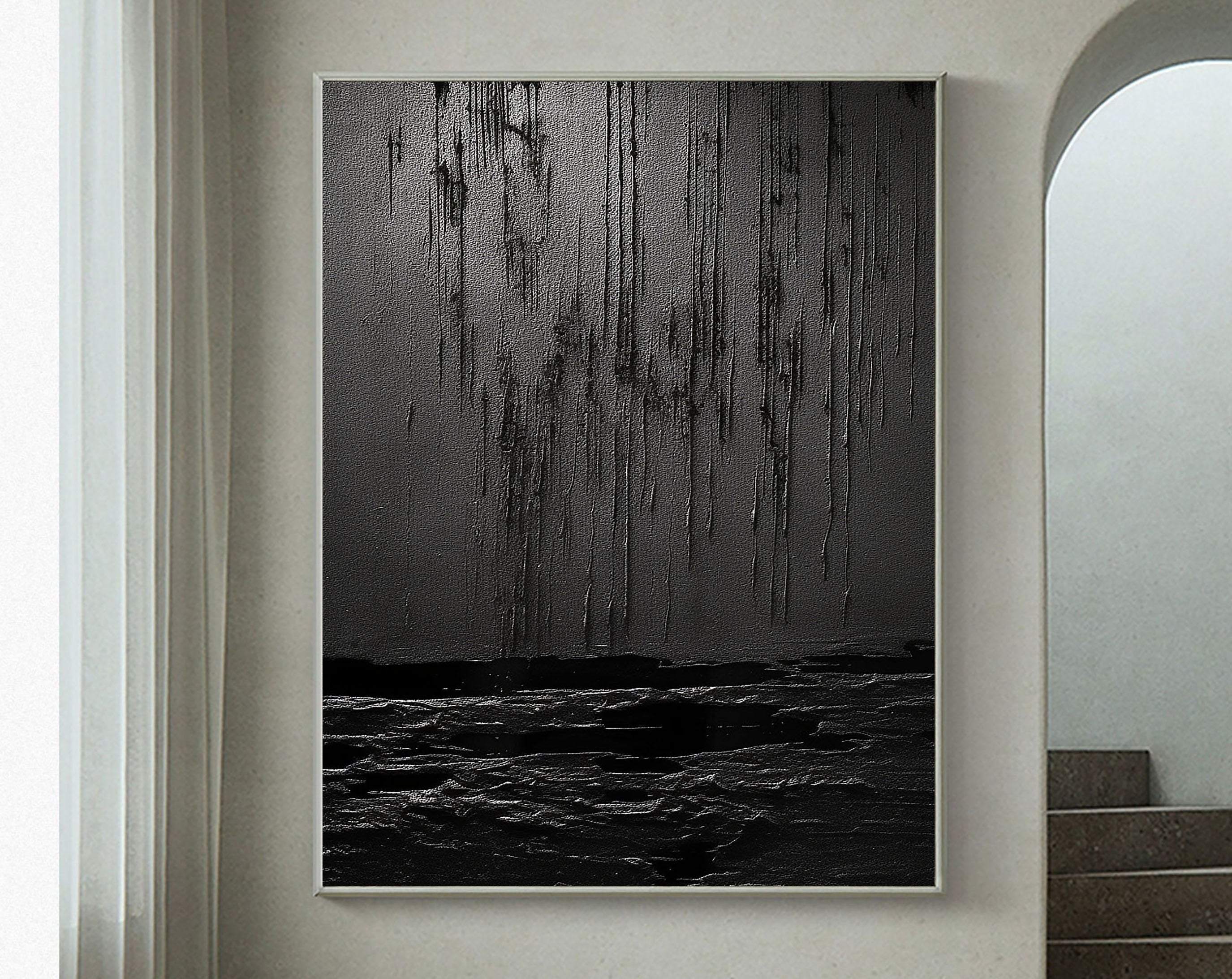 Black & White Abstract Painting #CXA 001