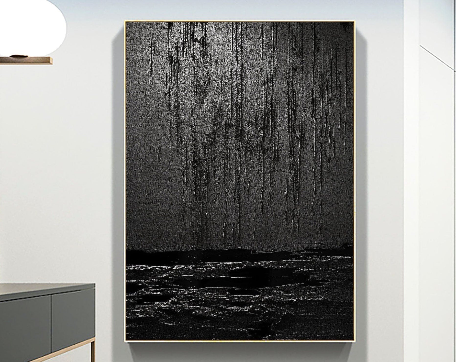 Black & White Abstract Painting #CXA 001