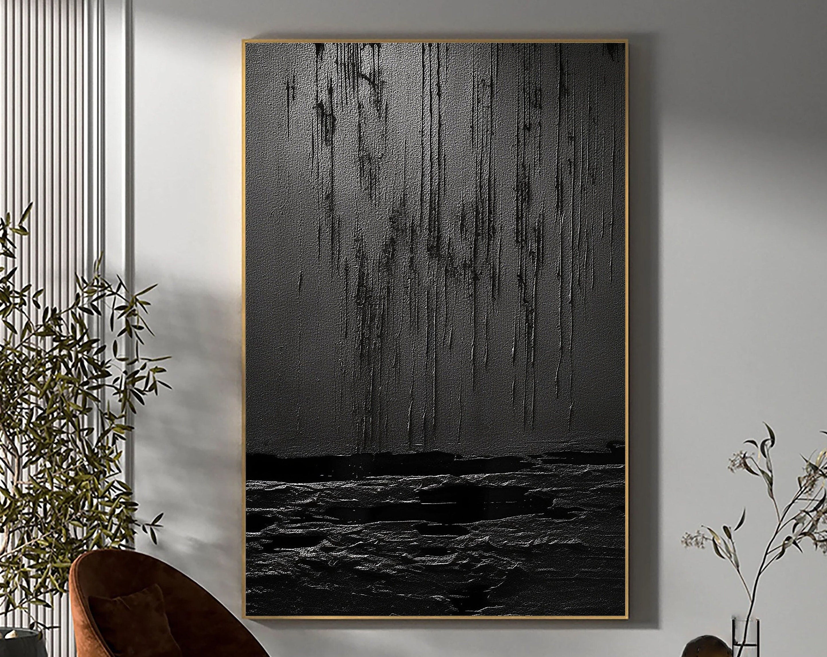 Black & White Abstract Painting #CXA 001