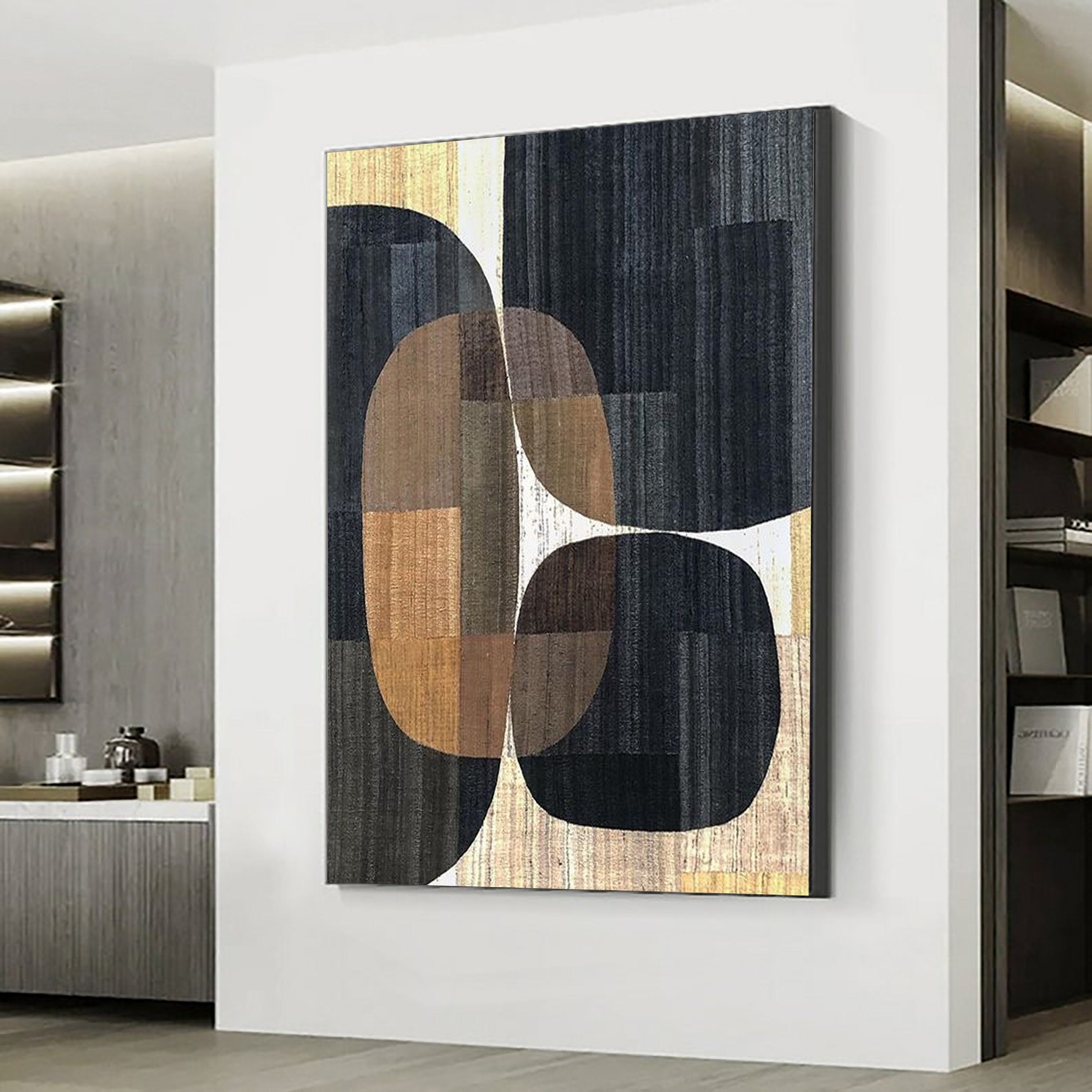 Beige & Brown Abstract Painting #LL 008