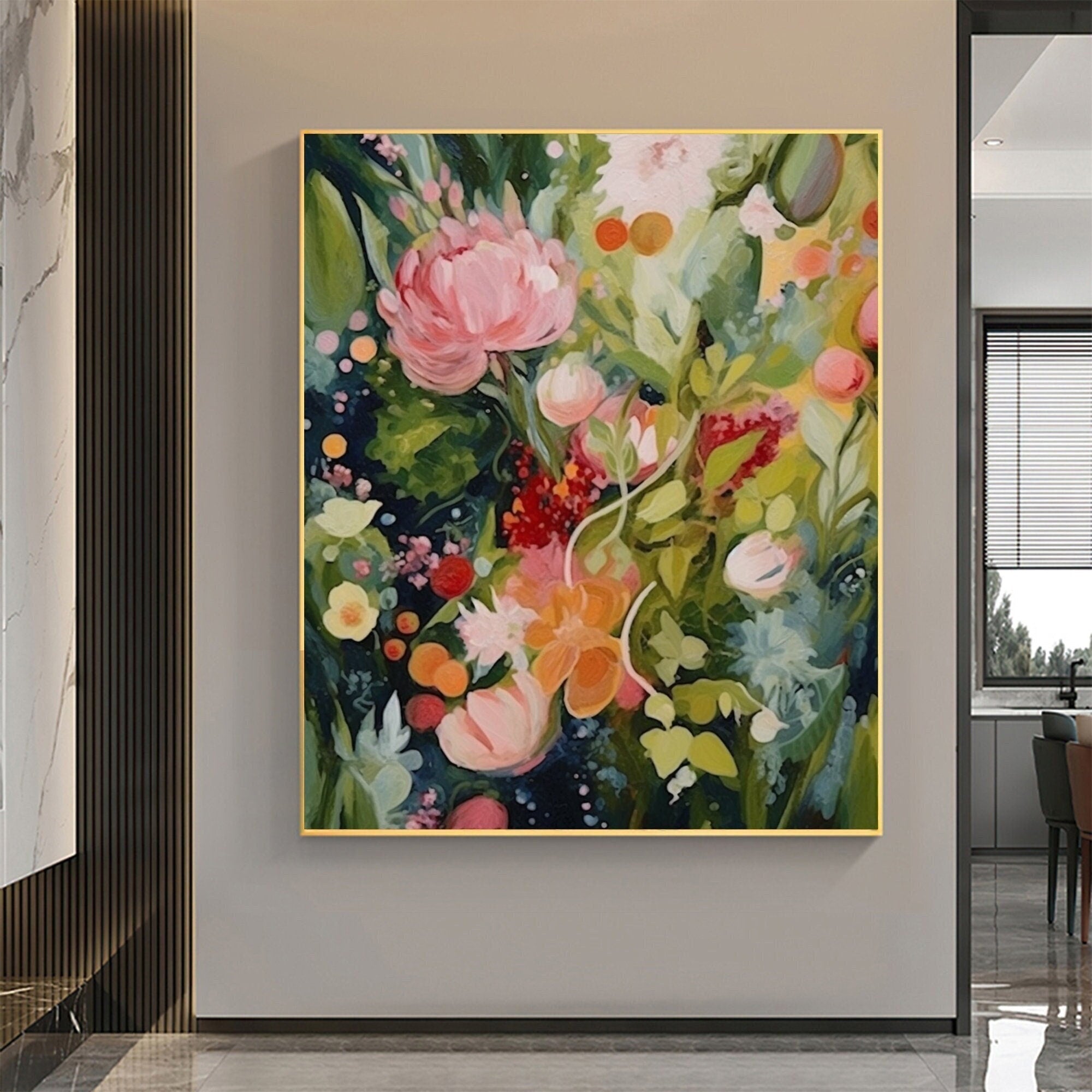 Large Floral Abstract Wall Art for Home Decor #FT 012