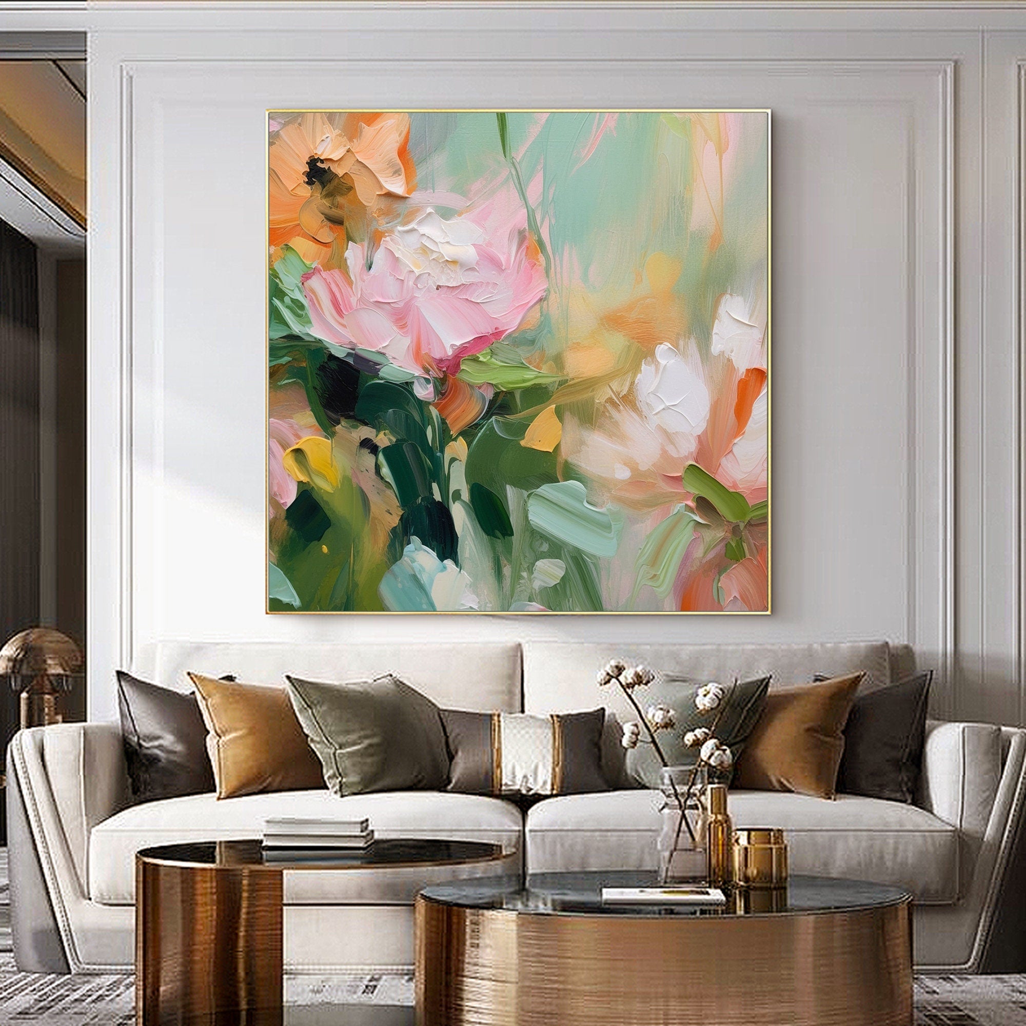 Large Floral Abstract Wall Art for Home Decor #FT 013